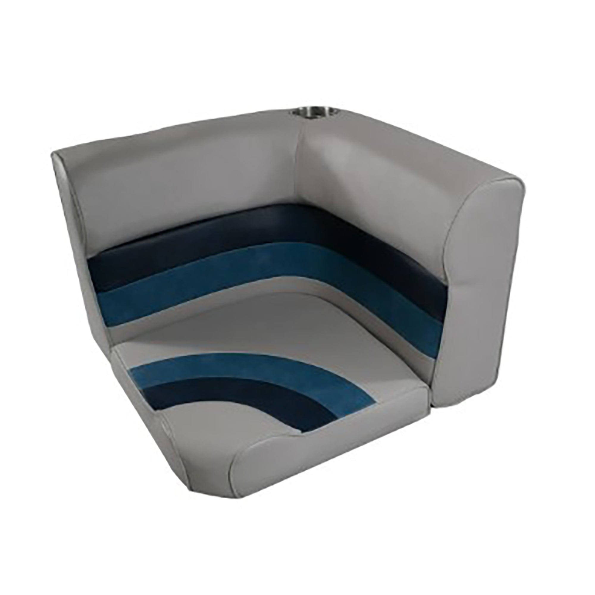 Horizon Mfg. Premium Series Pontoon Radius Corner Cushion Set Only Gray/Navy/Blue 3007-ABDK