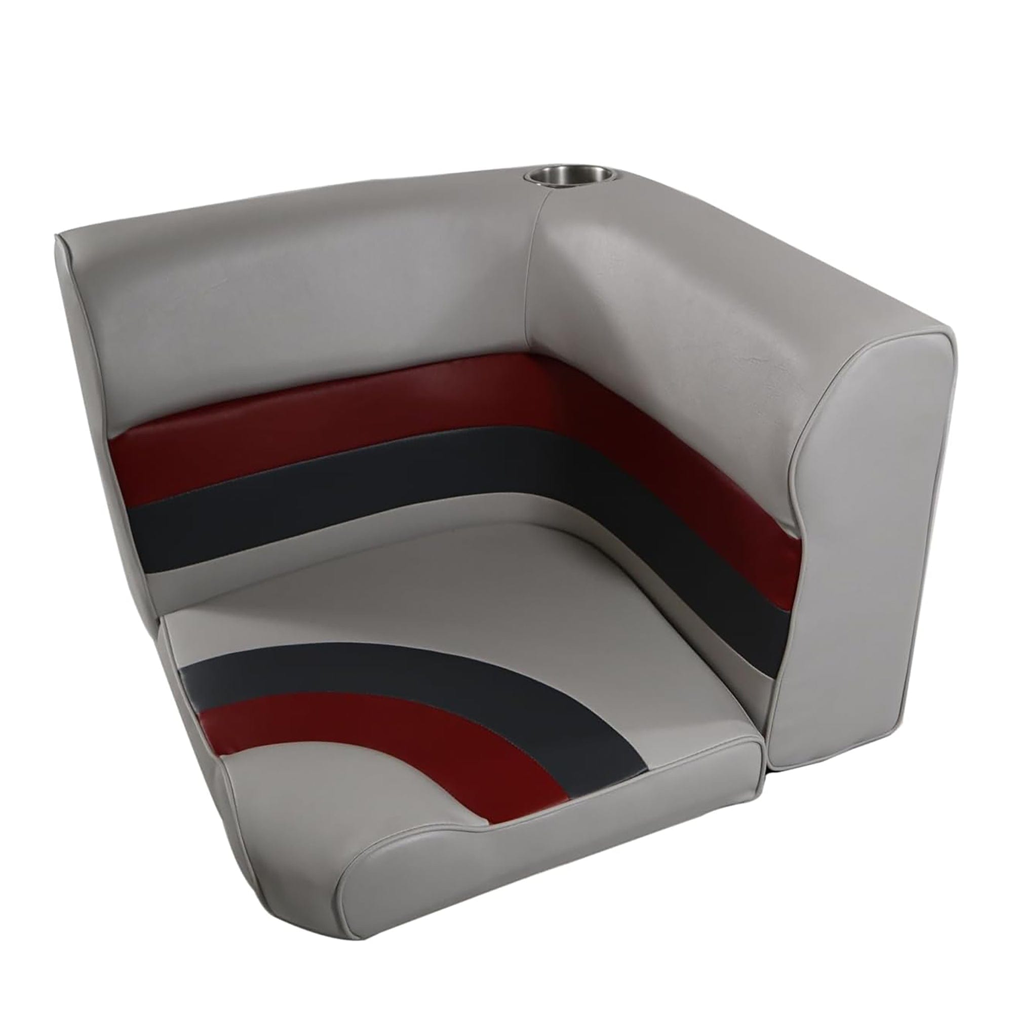 Horizon Mfg. Premium Series Pontoon Radius Corner Cushion Set Only Gray/Red/Charcoal 3007-ABEC