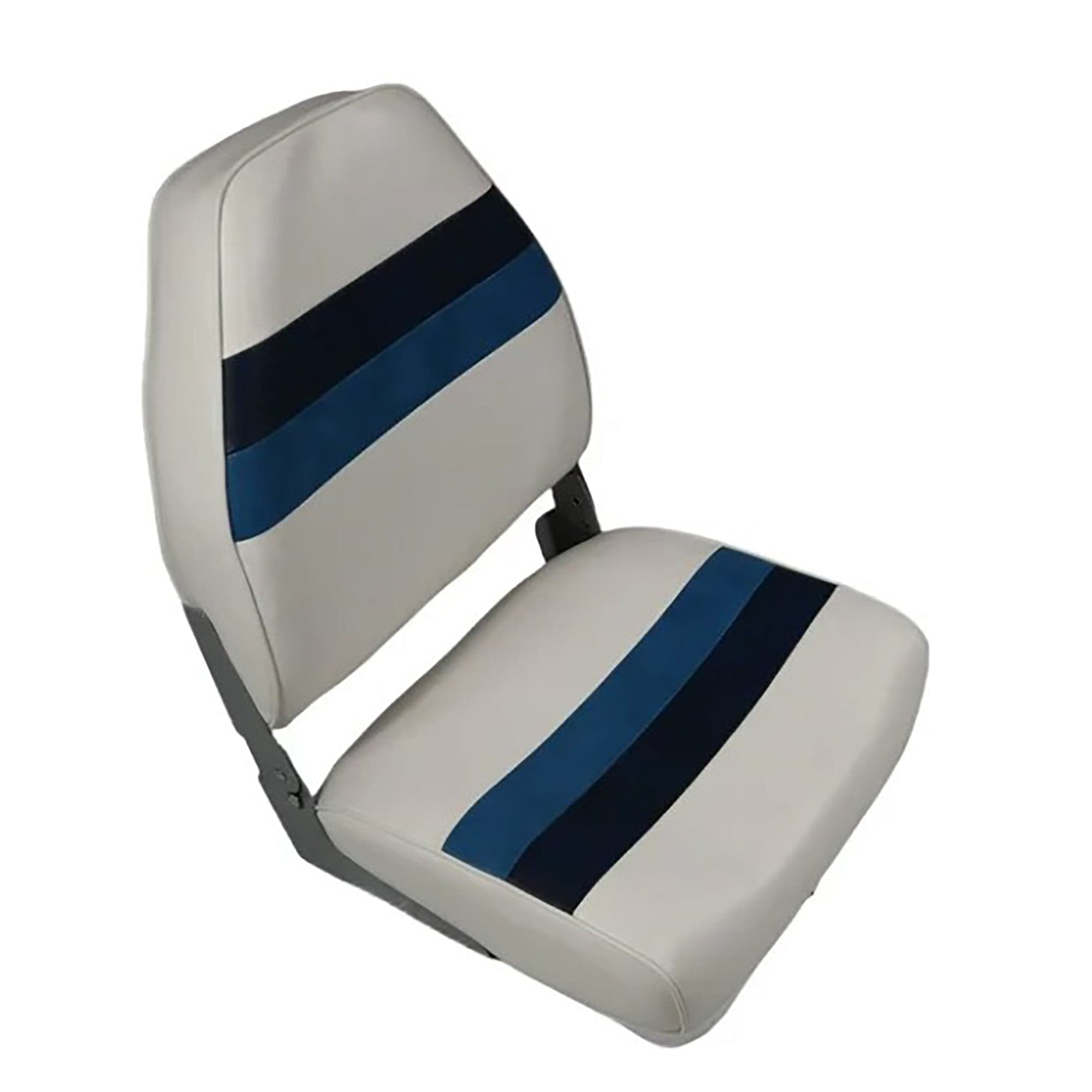 Horizon Mfg. Premium Series Pontoon Fold Down Boat Seat White/Navy/Blue 3008-AADK