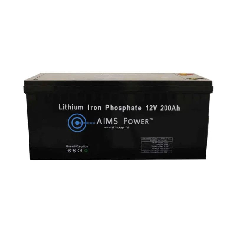 12V, 200Ah Lithium Iron Phosphate Battery - Bluetooth AIMS LFP12V200AB
