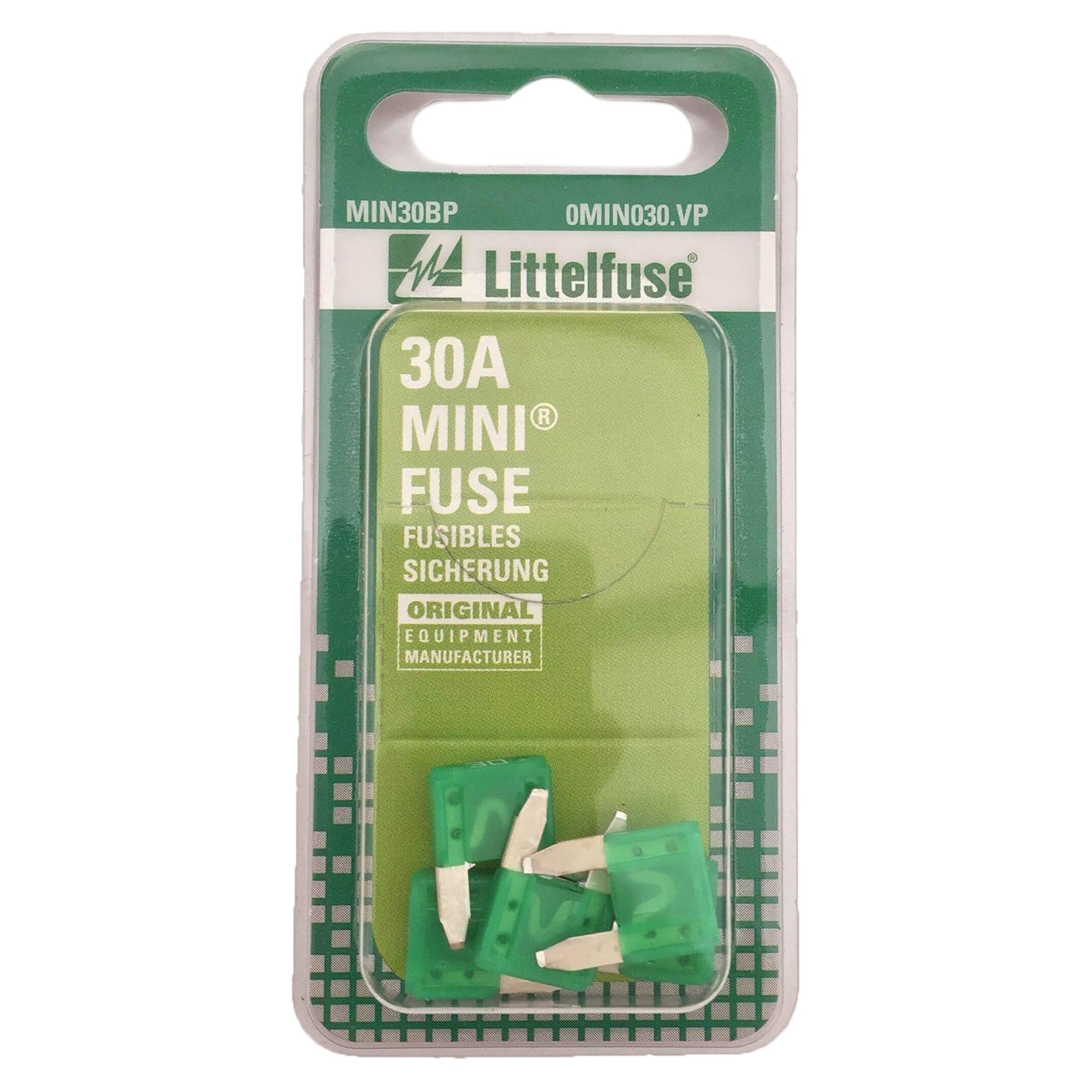 Fuse - MINI BLADE 32V 30A 5-PC CARD Littelfuse 0MIN030.VP