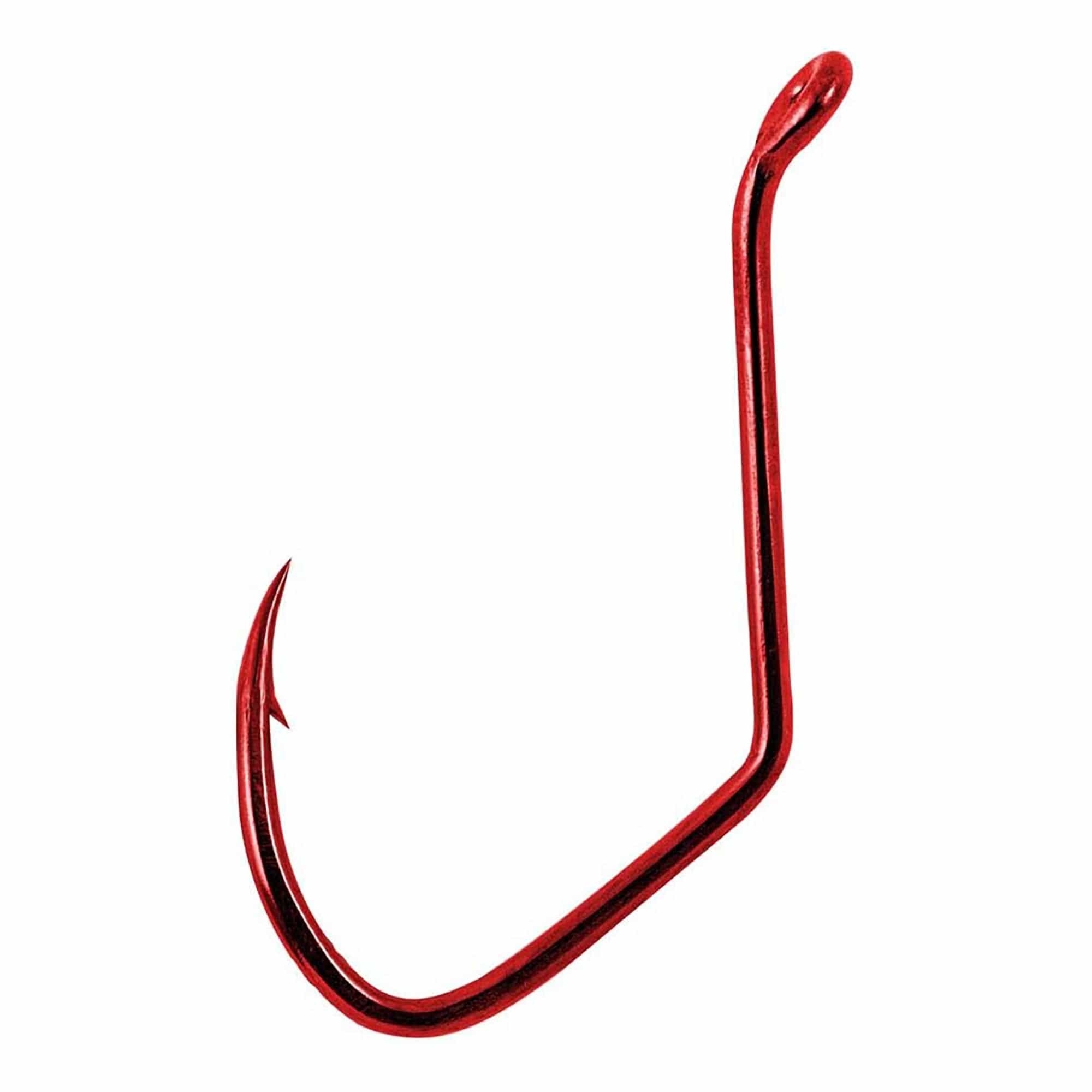 Matzuo Octopus Sickle Hook 4/0, Red, Chrome - 25 Pack 141062-4/0