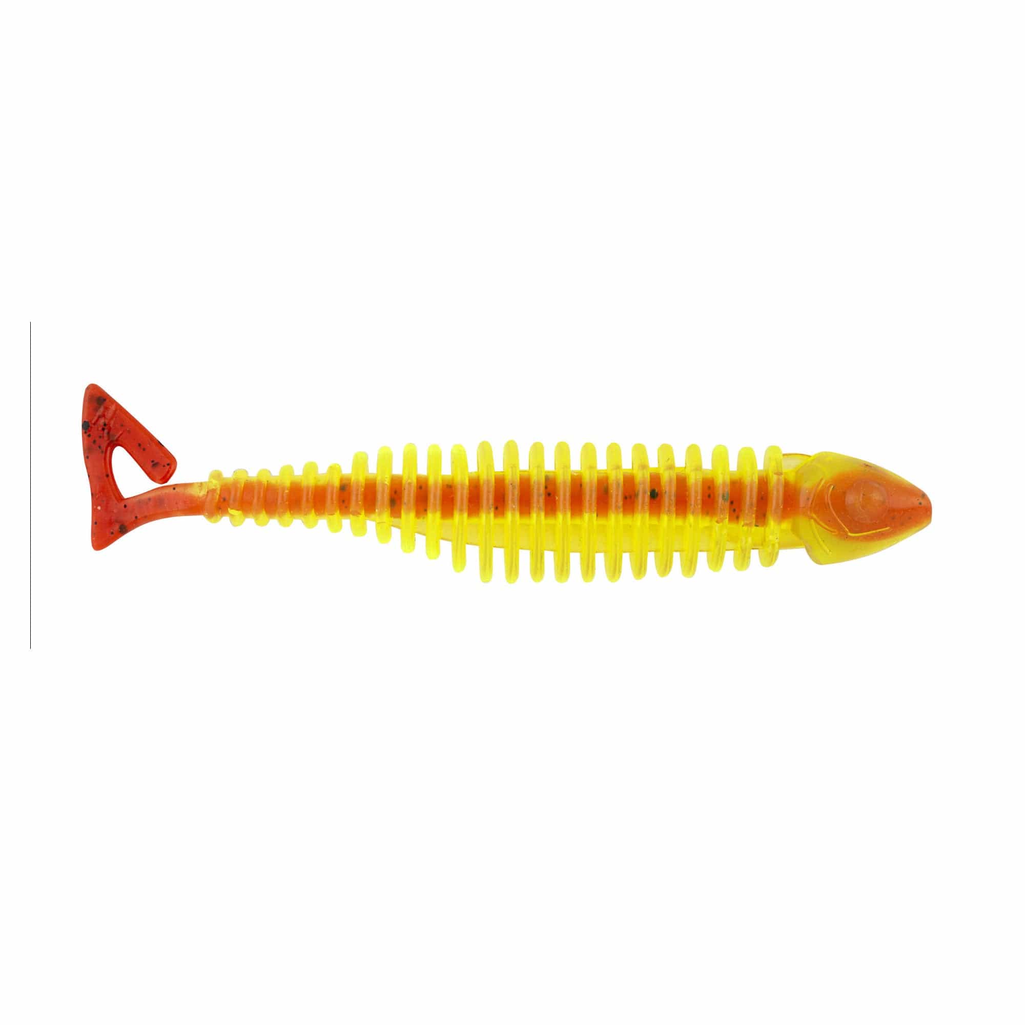 Gaikotsu Ribbed Smelt Curl Tail 4" 8pk, Sunshine Matzuo MTZGKCT4.0SUN
