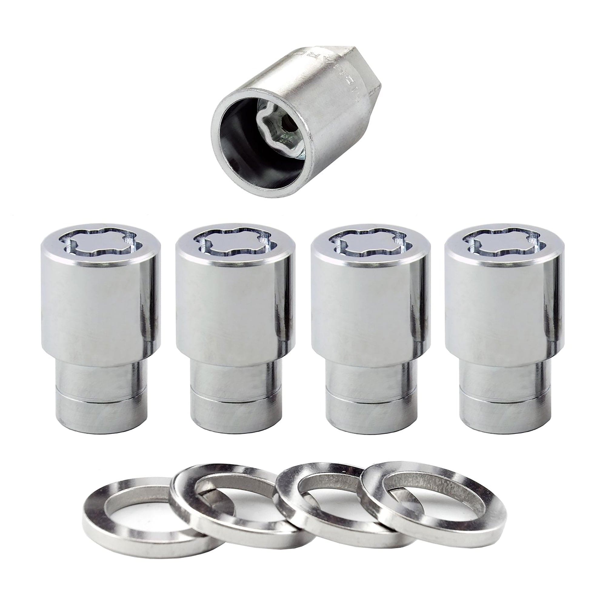 Wheel Lock Set M12x1.25 Nut Reg. .58" Shank, Dual 19mm & 21mm Hex, 1.38"Oal-chrome McGard 21153