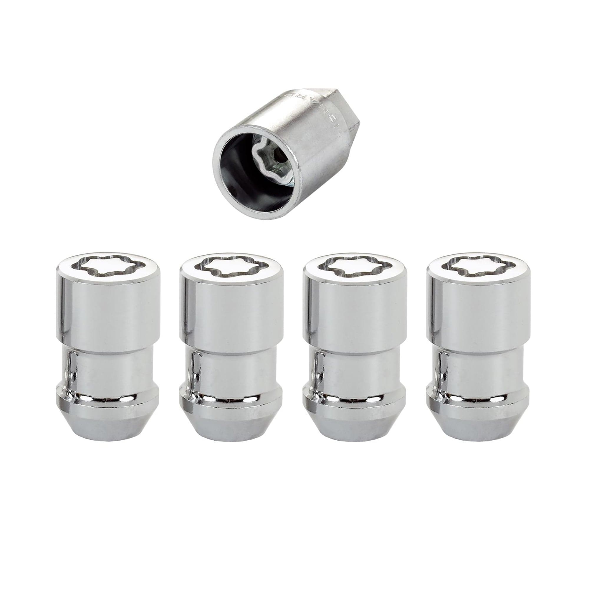 Wheel Lock Set 1/2-20rl Nut Cone Seat, Dual 3/4 & 13/16 Hex, 1.46"Oal-chrome McGard 24131