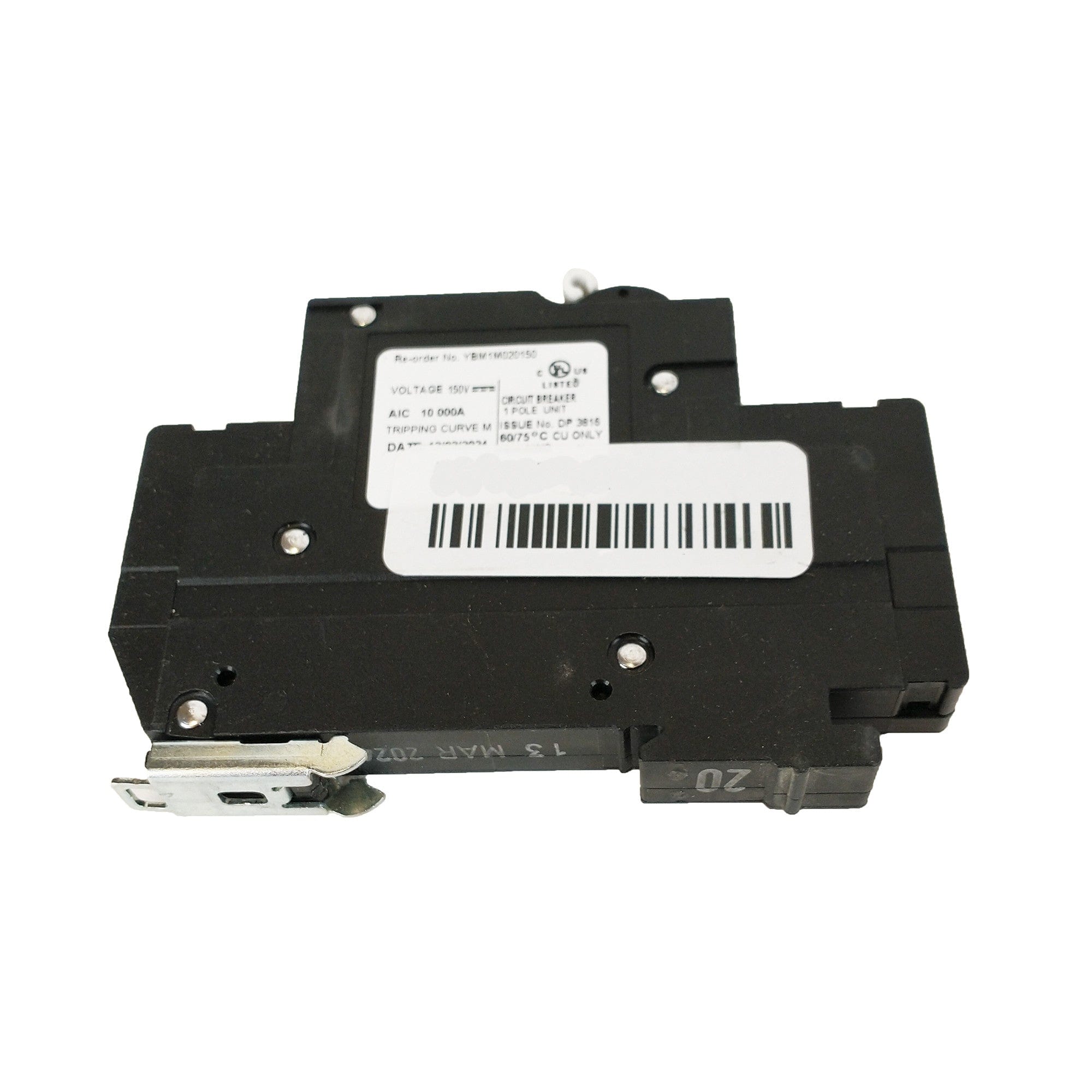 MidNite Solar Din Rail Mount  Breaker 20 Amp 150 Volts 1 Pole Non Polarized - MNEPV20-150-1PNP