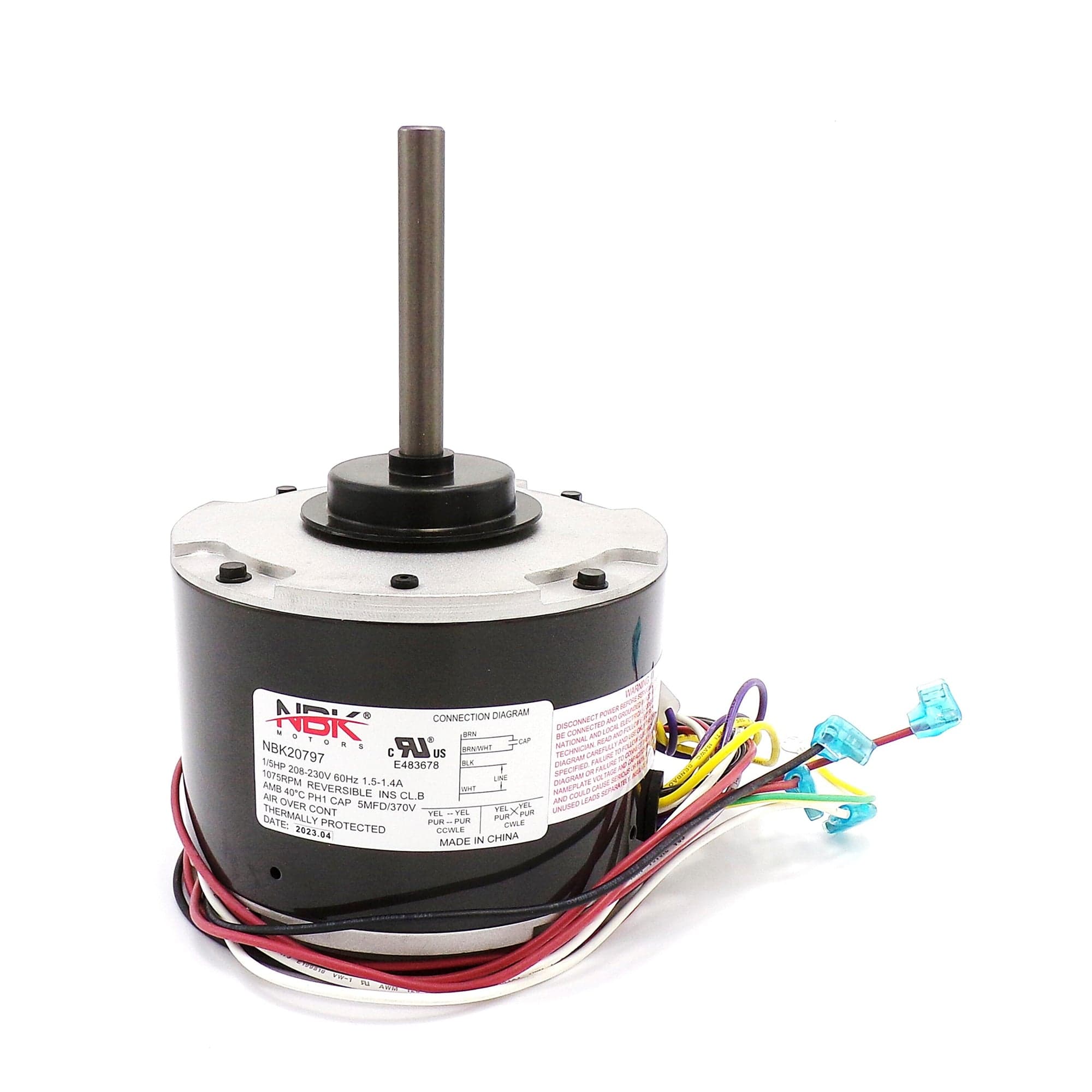 NBK 20797 Condenser Motor 208/230v 1/5 Hp Replaces Century ORM10206V1