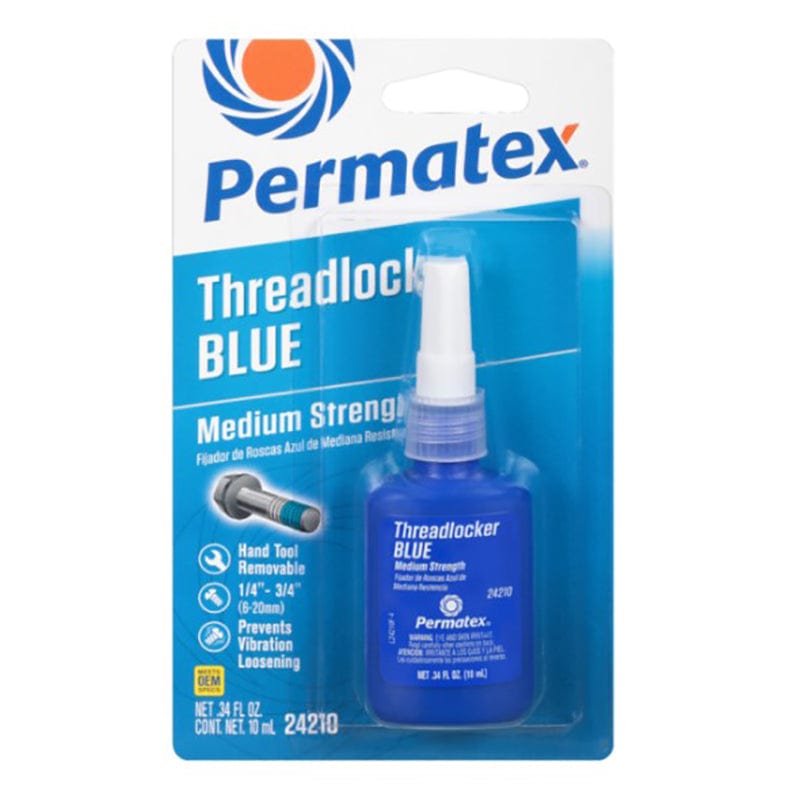 Permatex 24210 Threadlocker, Medium Strength, Blue - 10 ML