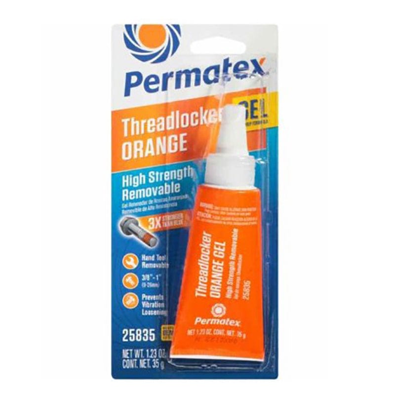 Permatex 25835 Threadlocker, High Strength Removeable, Orange Gel - 35 G