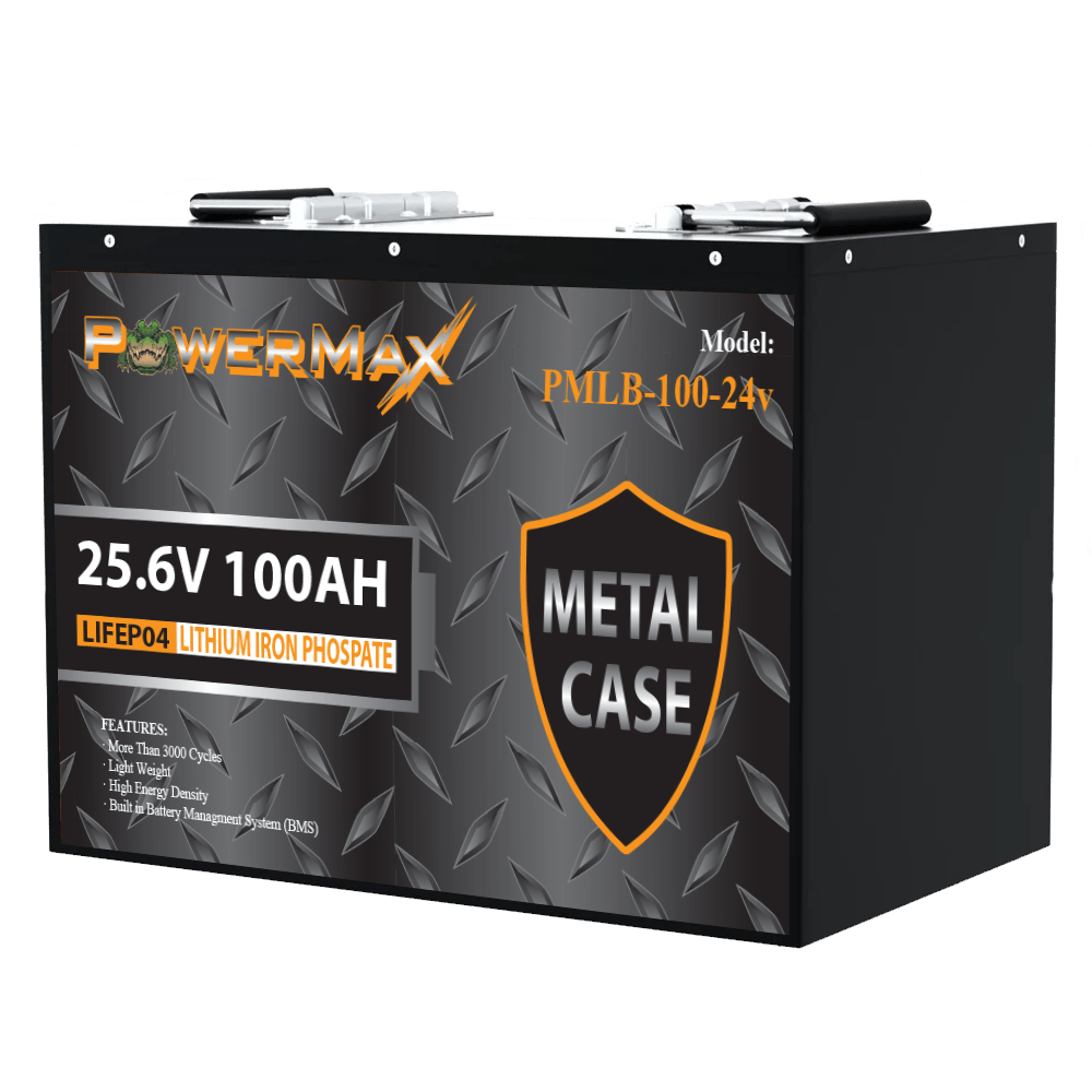 PowerMax PMLB-100-24V Series LiFePO4 Lithium Battery, 24V 100A