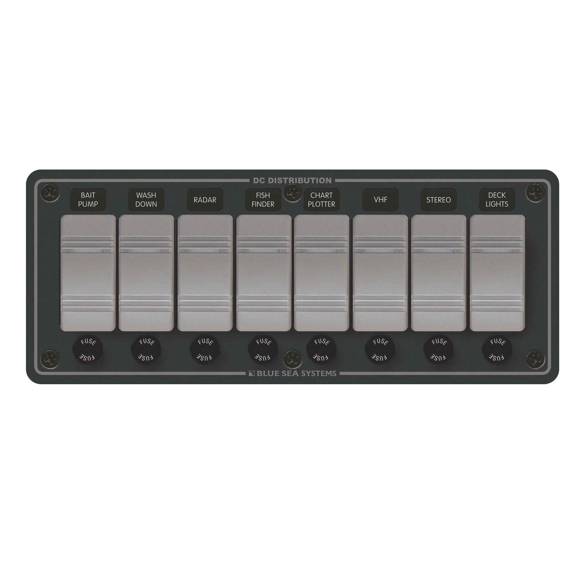 Contura Water Resistant 12V DC Panel - 8 Position 8261 Blue Sea System