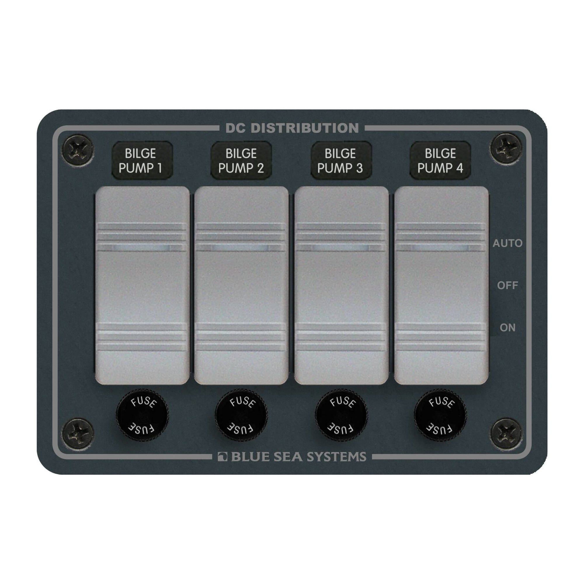 Water Resistant DC Panel - Bilge Pump Control 4 Position 8666 Blue Sea Systems
