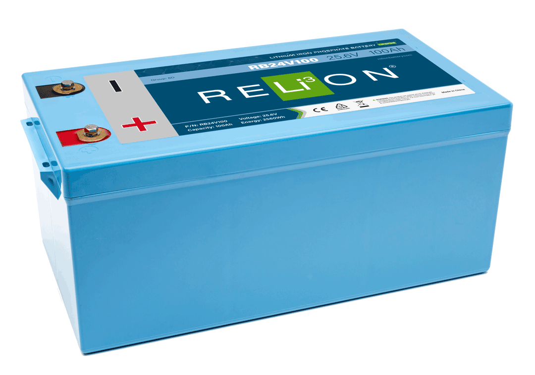 RELiON RB24V100 24V 100Ah Deep Cycle Lithium Battery
