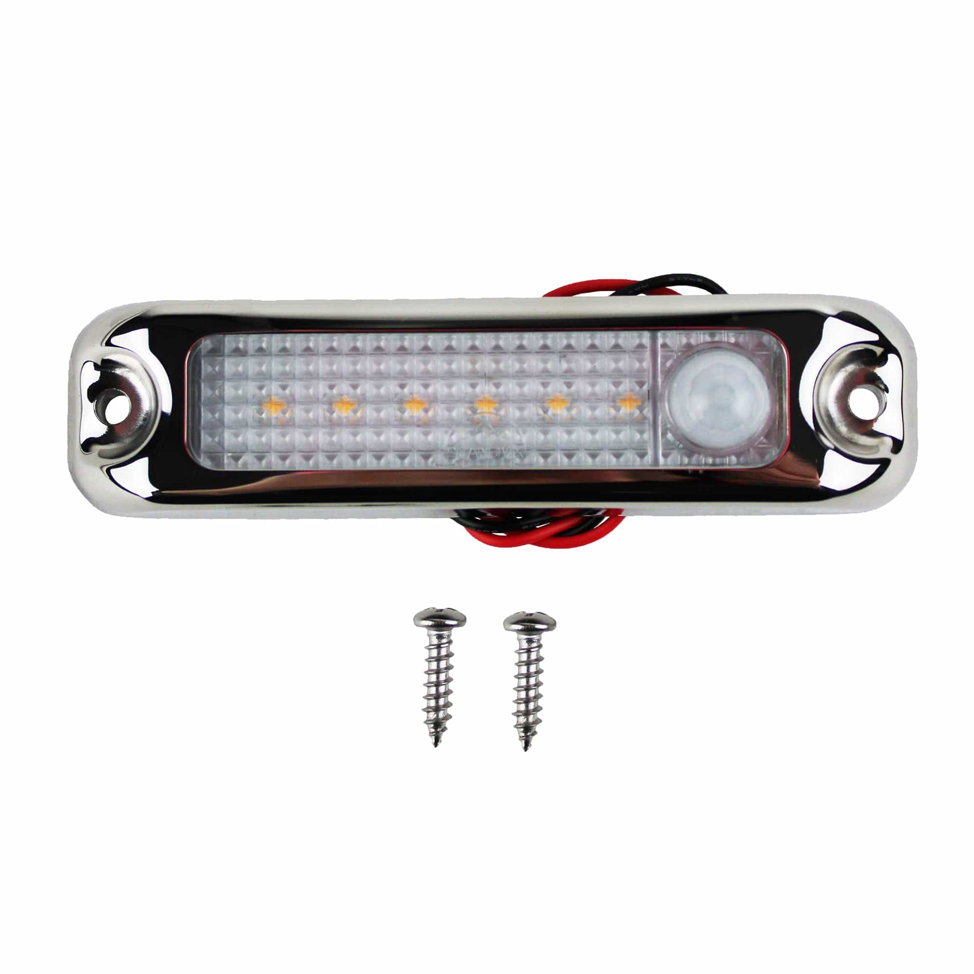 Scandvik 41746P LED Locker Light W/ Motion Sensor, SS Trim Ring - Retail Packaging