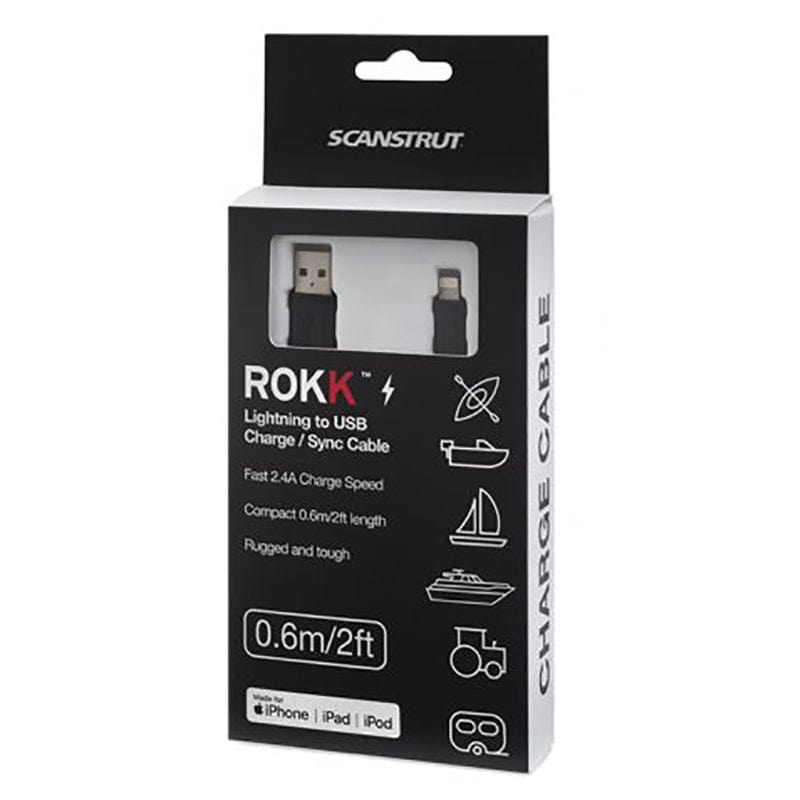 Scanstrut CBL-LU-600 ROKK USB Type A to Apple Lighting Charging Cable - 2 Ft.