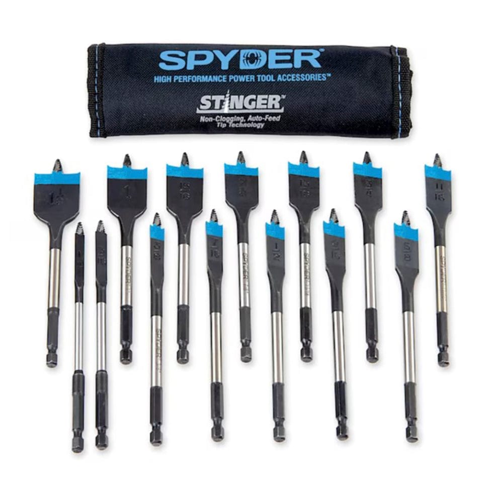 14 Piece Stinger Spade Bit Set w / Pouch - Spyder 11001