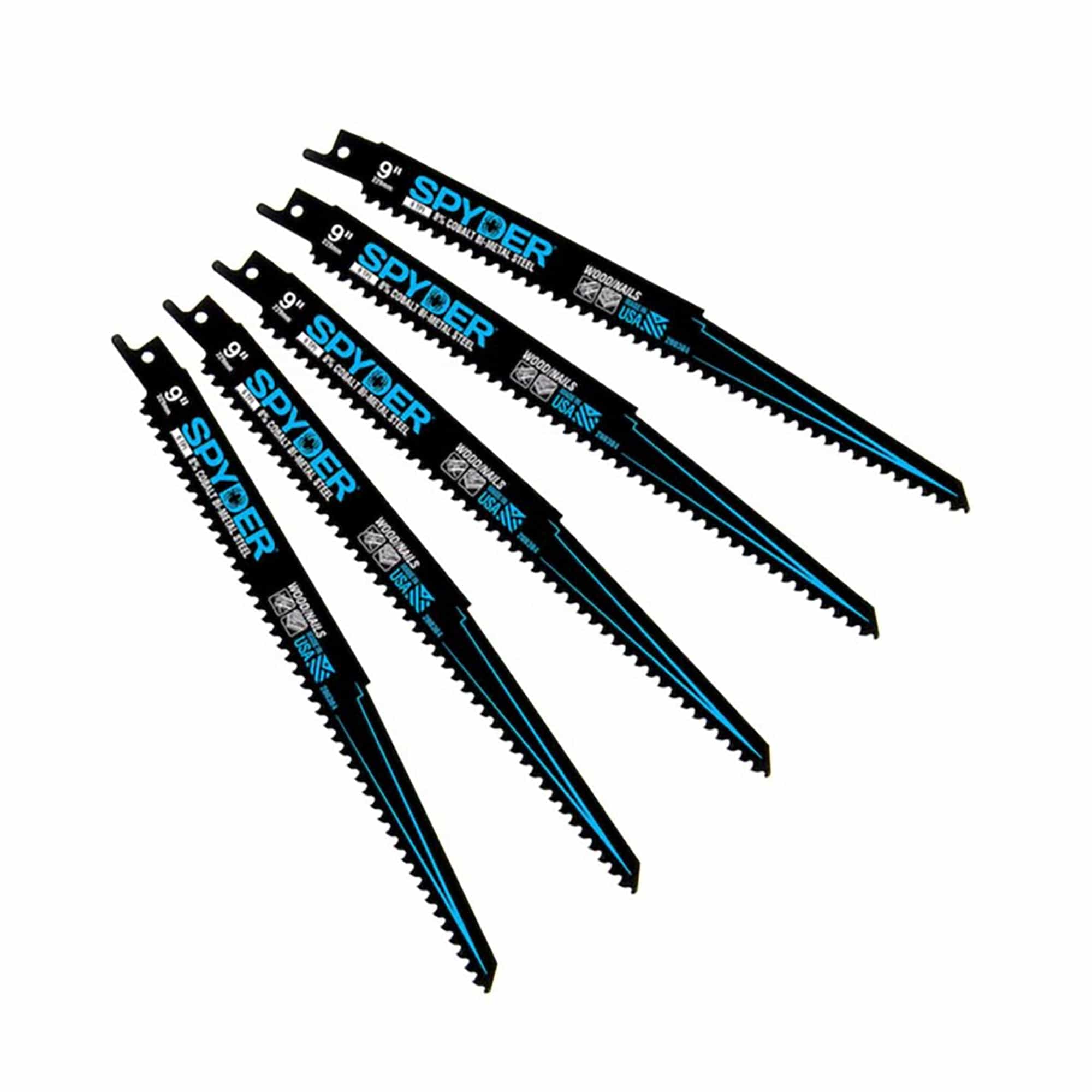 Spyder 9" Black Series Bi Metal Reciprocating saw Blades 6 TPI - 5 Pack 200304