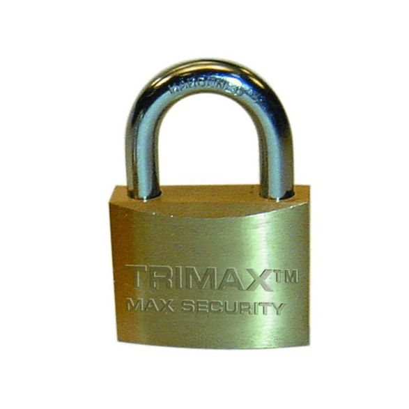 Marine Grade Lock W/ Locking Solid Brass Body and 1-3/8 in. X 3/8 in. Dia Shackle - Trimax TPB1137
