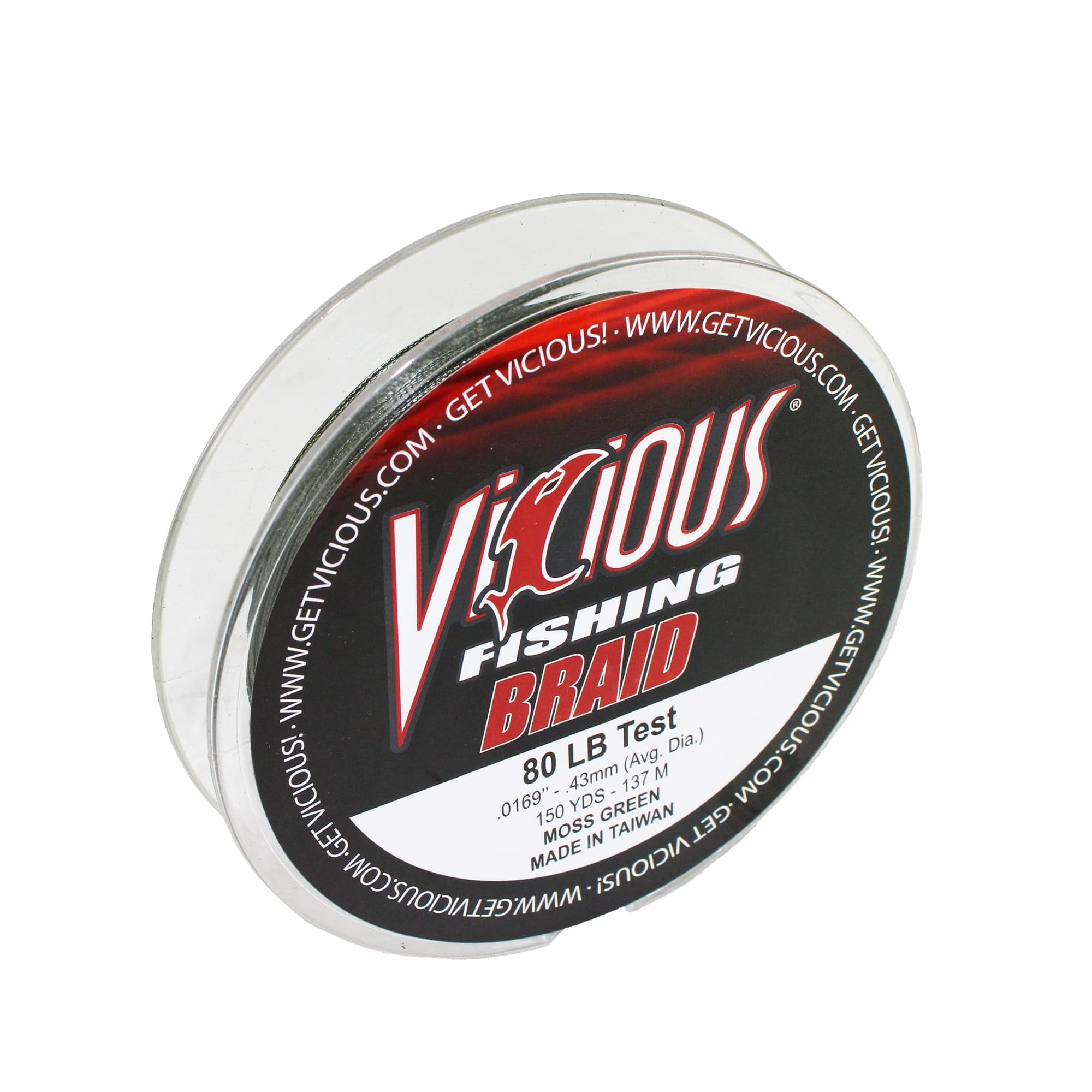 Vicious Fishing BPG Standard Braid PE Fiber Fishing Line, Moss Green - 150 Yards