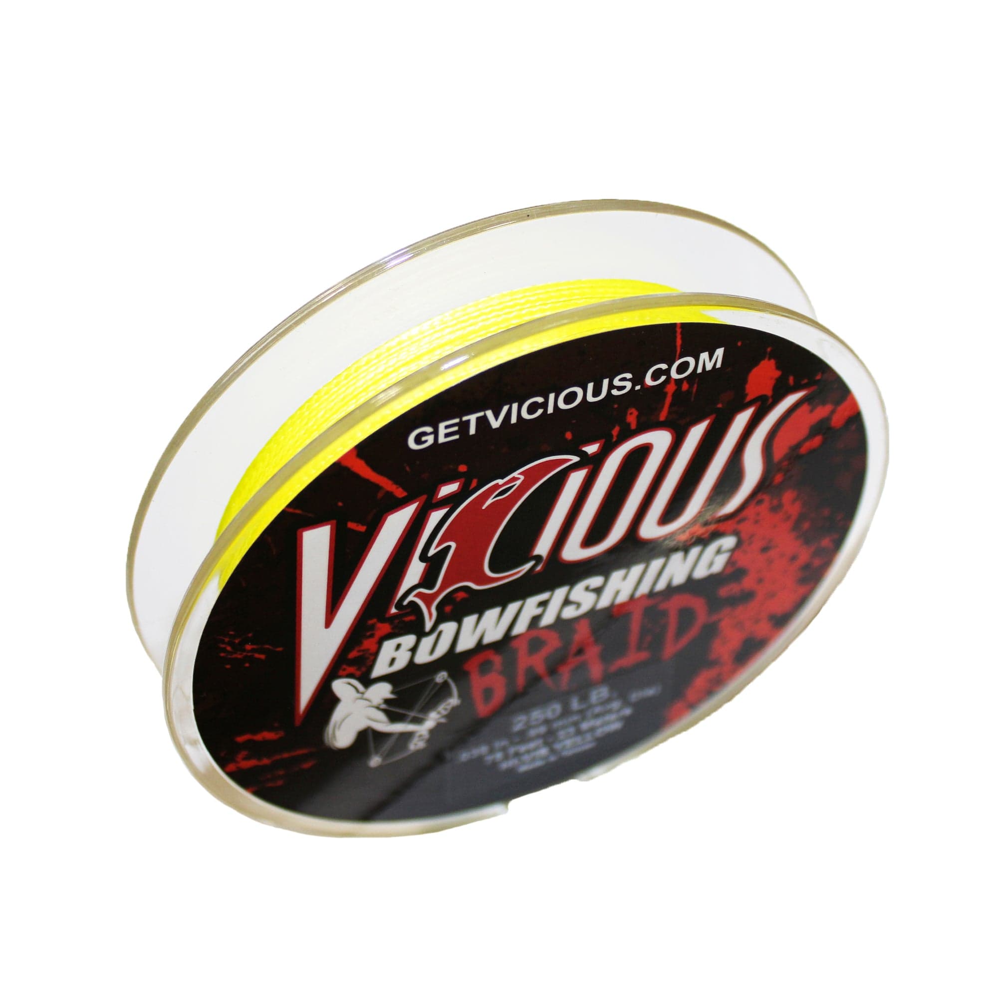 Vicious BVBY Bowfishing Braid Fishing Line, 25 Yards - Hi-Vis Yellow