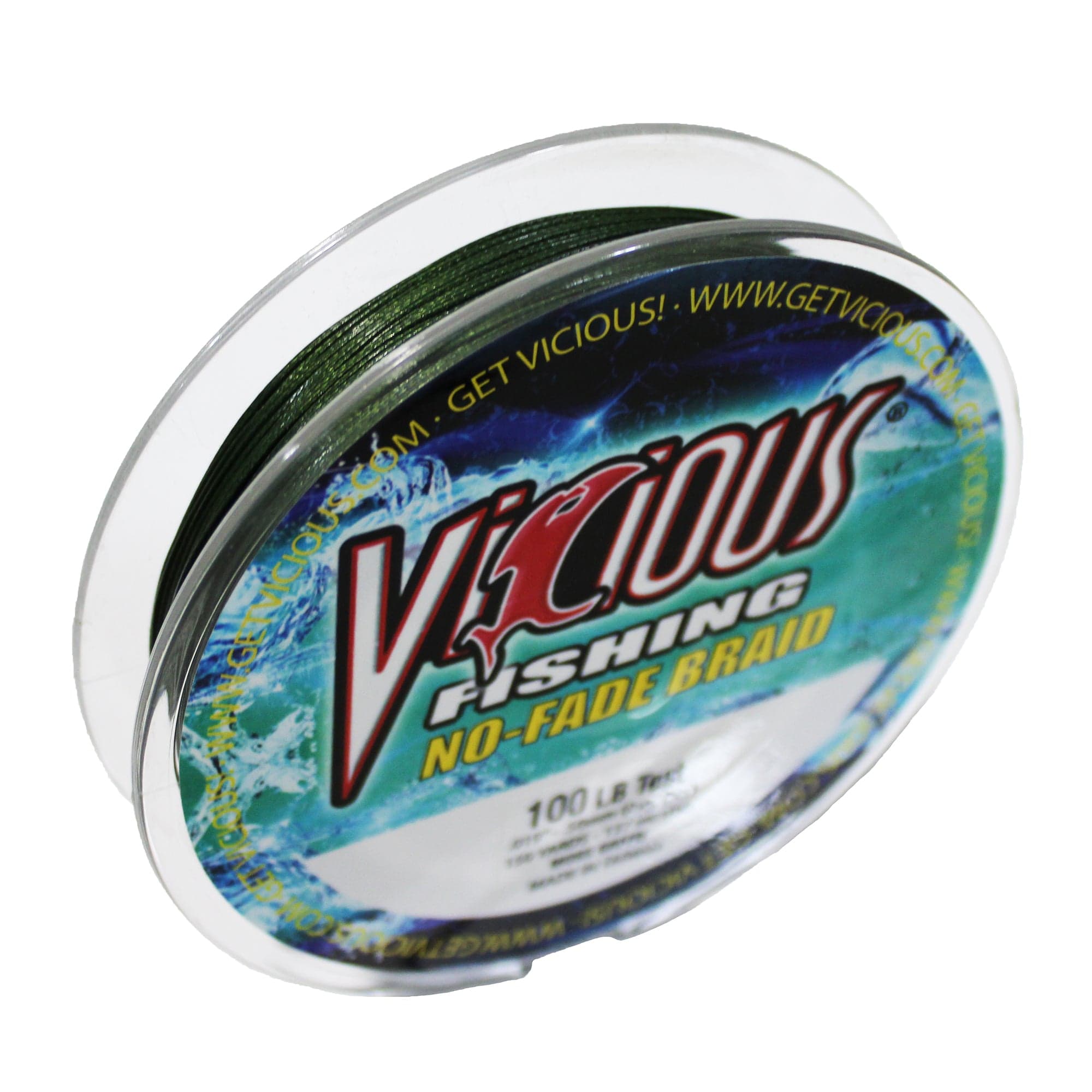 Vicious Fishing NBPG No-Fade Braid Fishing Line, 150 Yards - Moss Green