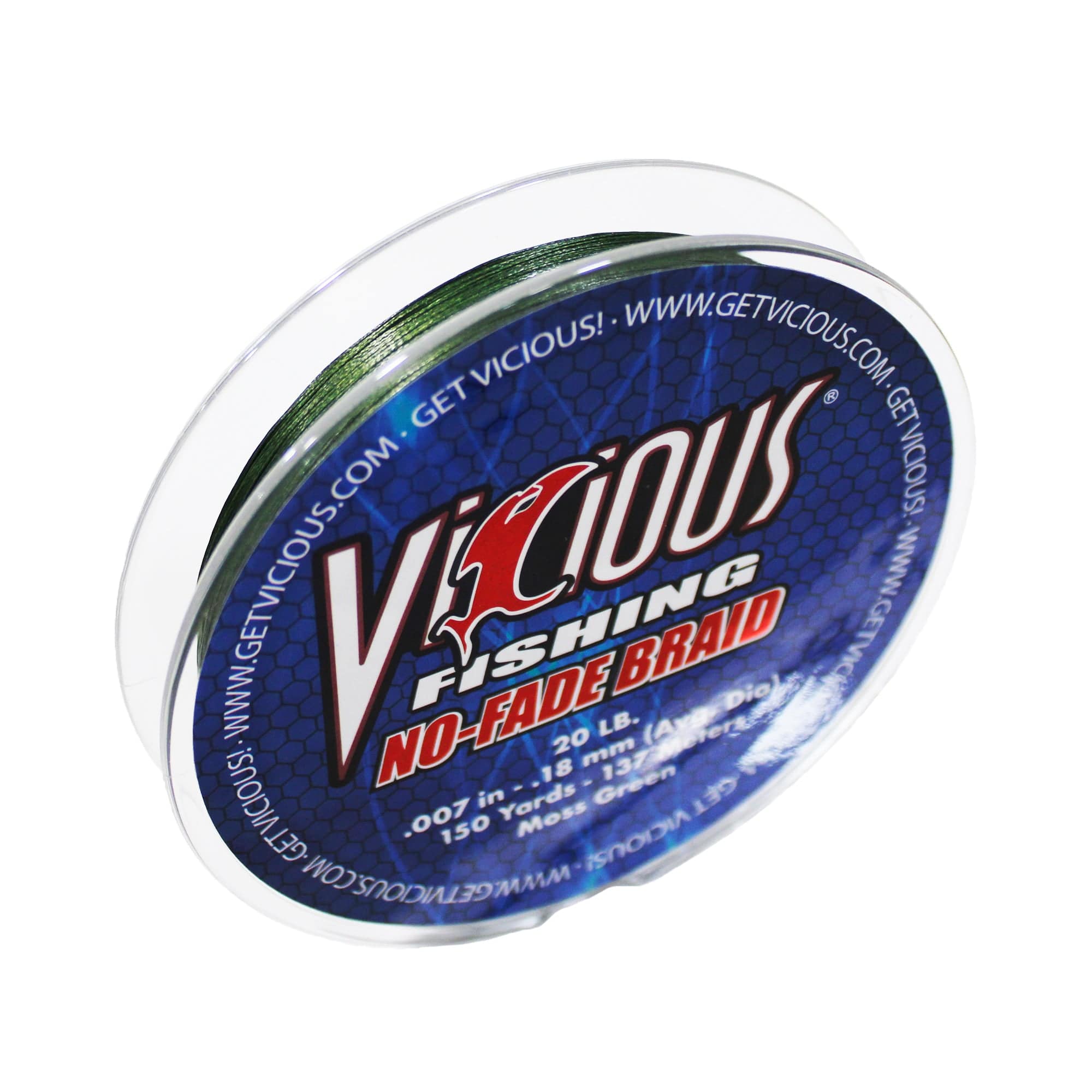 Vicious Fishing NBPG No-Fade Braid Fishing Line, 150 Yards - Moss Green