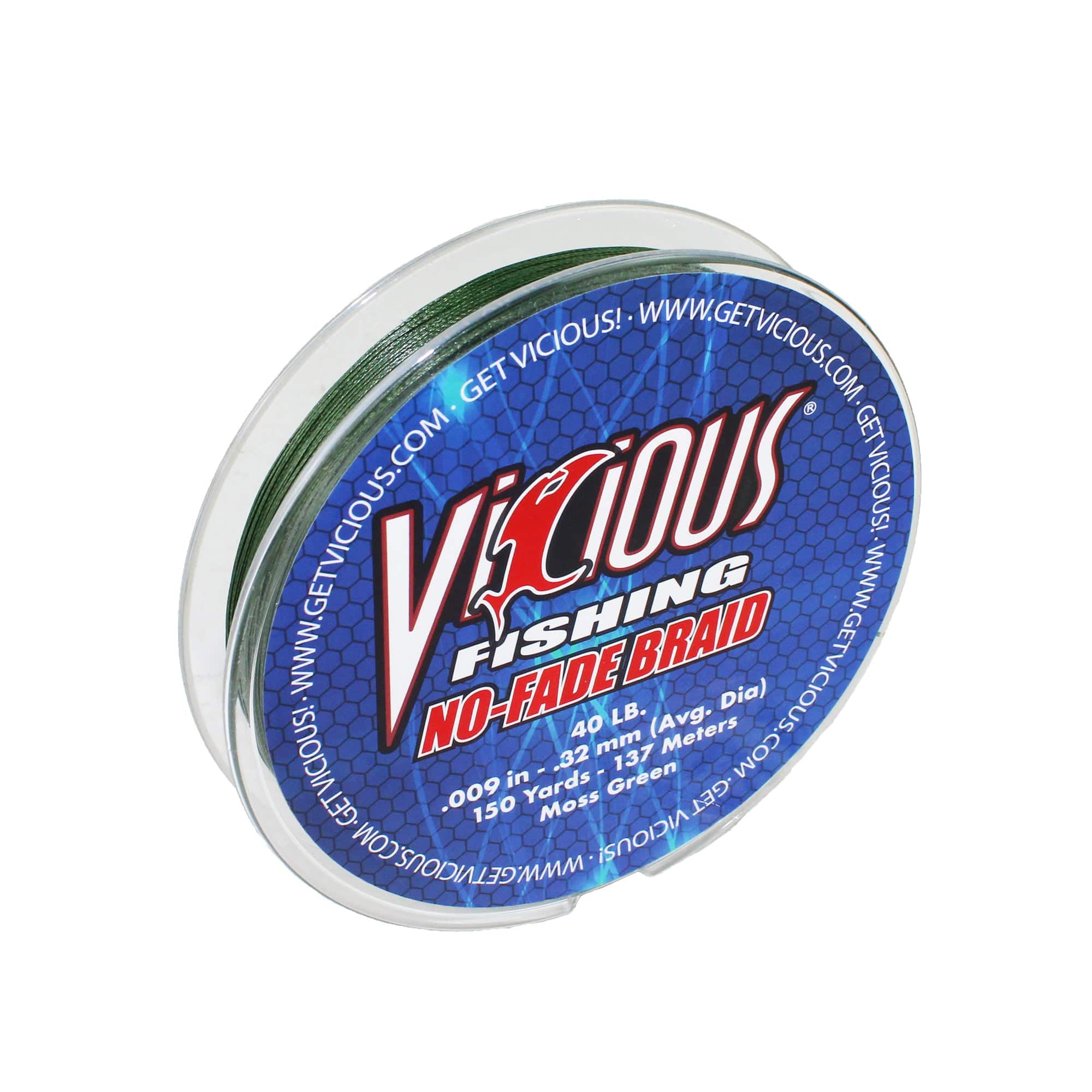 Vicious Fishing NBPG No-Fade Braid Fishing Line, 150 Yards - Moss Green