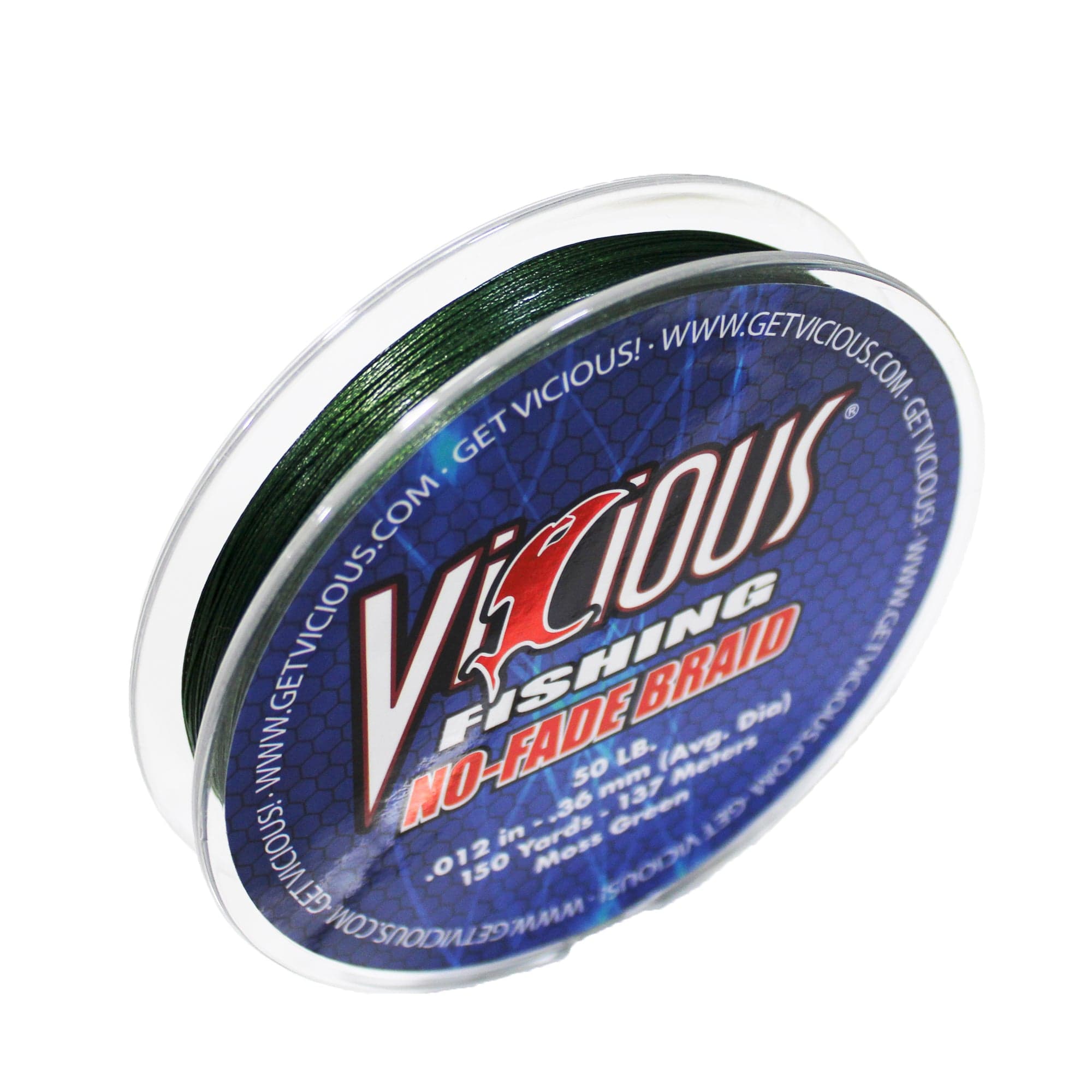 Vicious Fishing NBPG No-Fade Braid Fishing Line, 150 Yards - Moss Green