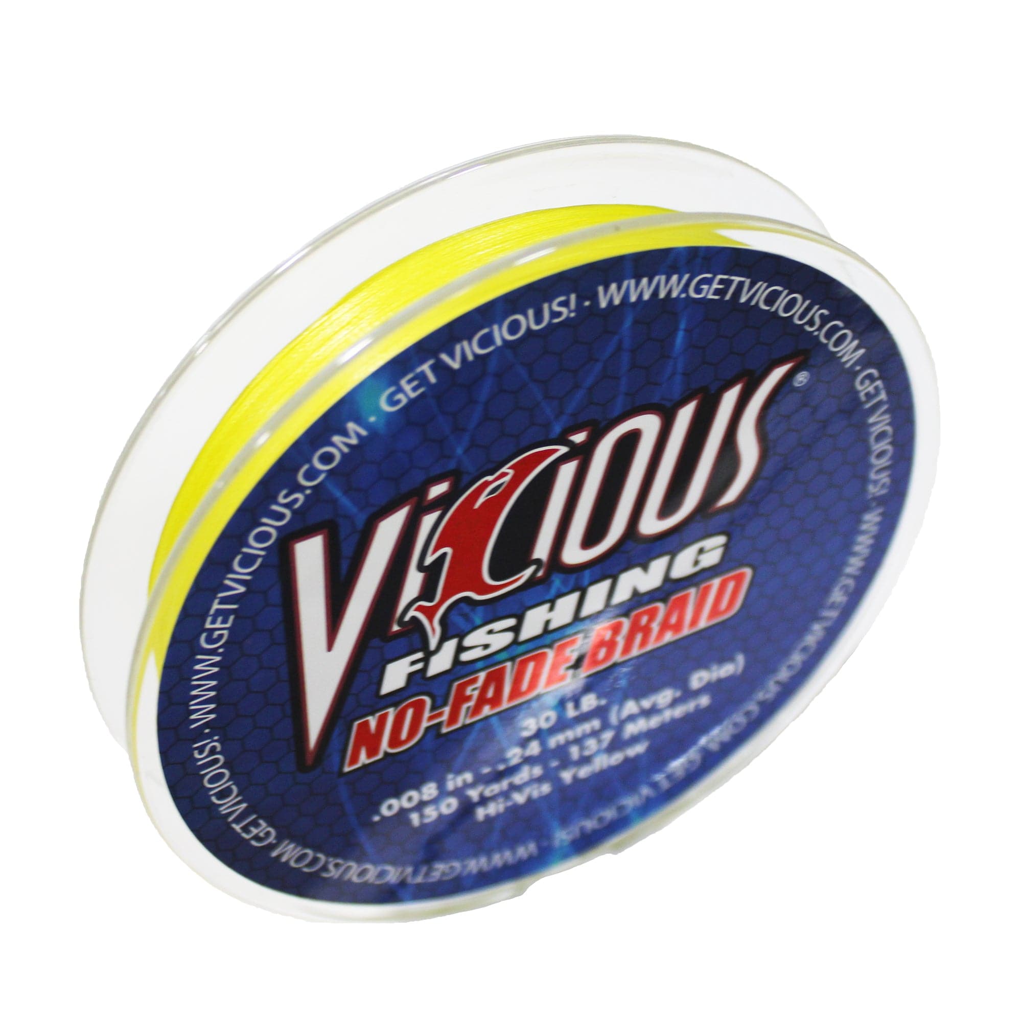 Vicious NBPY No-Fade Braid Fishing Line, 150 Yards - Hi-Vis Yellow