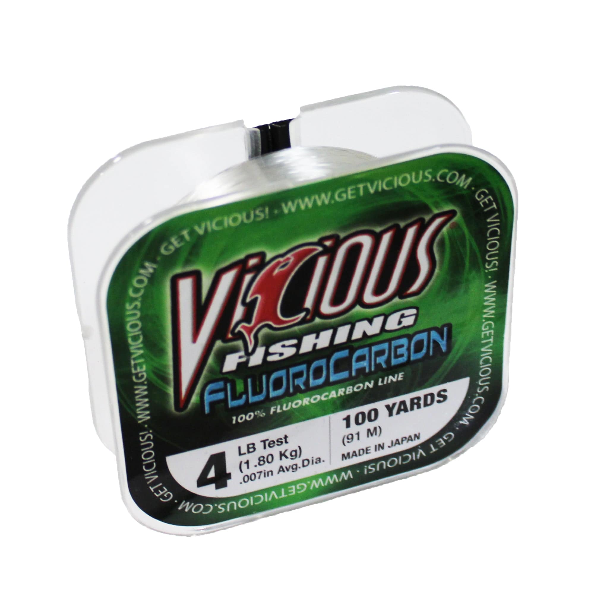 Vicious PFLO Fluorocarbon Fishing Line, 100 Yards - Clear