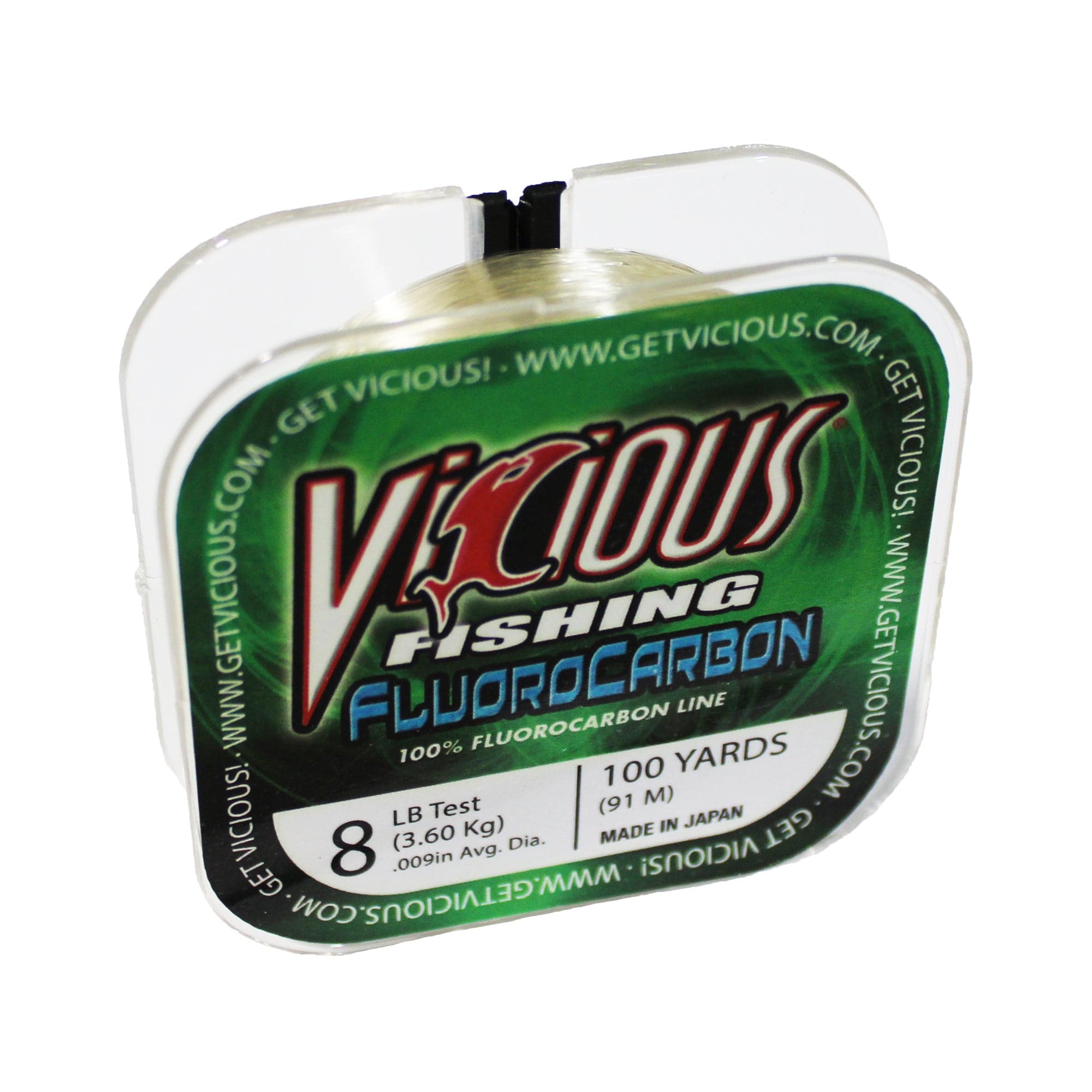 Vicious PFLO Fluorocarbon Fishing Line, 100 Yards - Clear