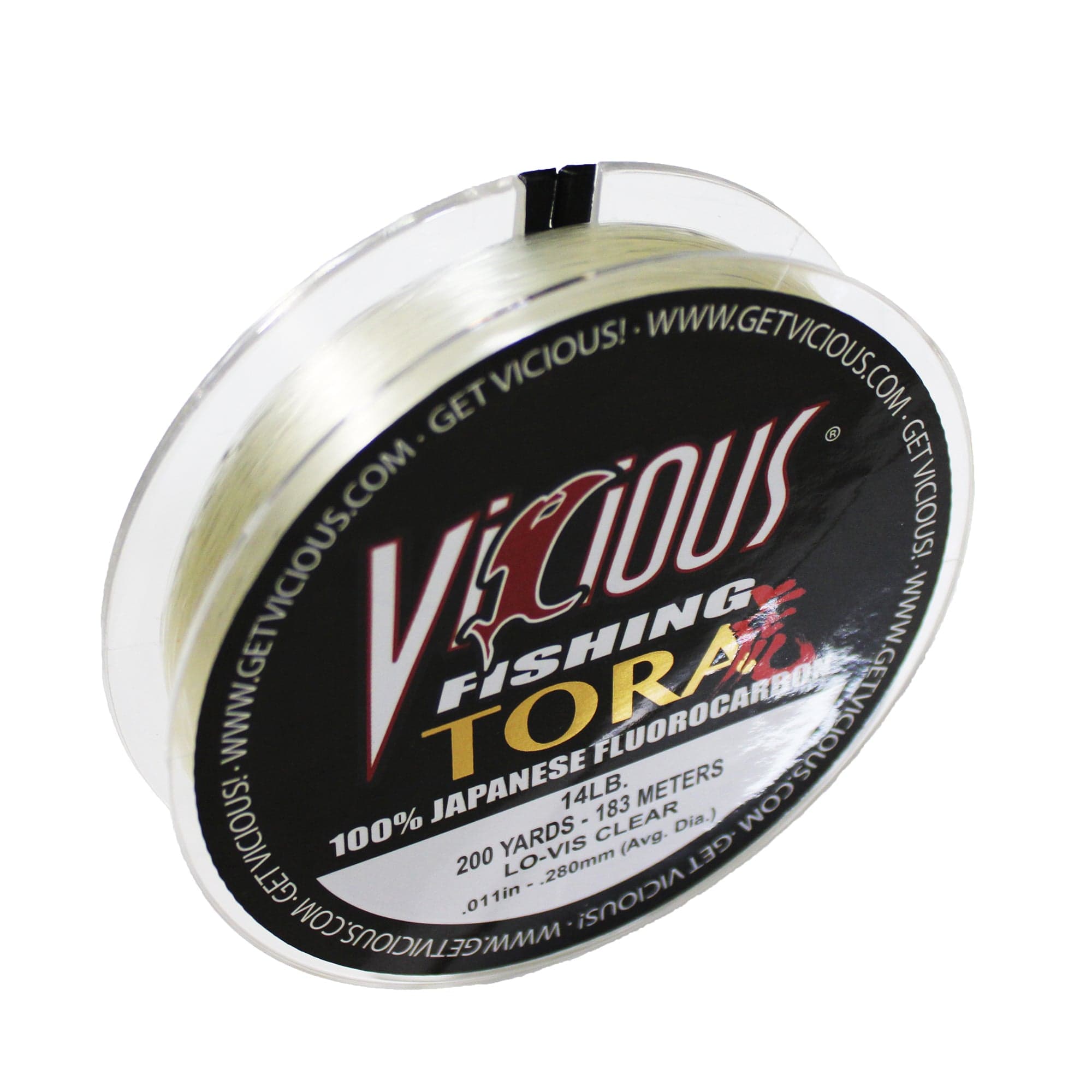 Vicious TFLO11 TORA Fluorocarbon Fishing Line, 200 Yards - Clear