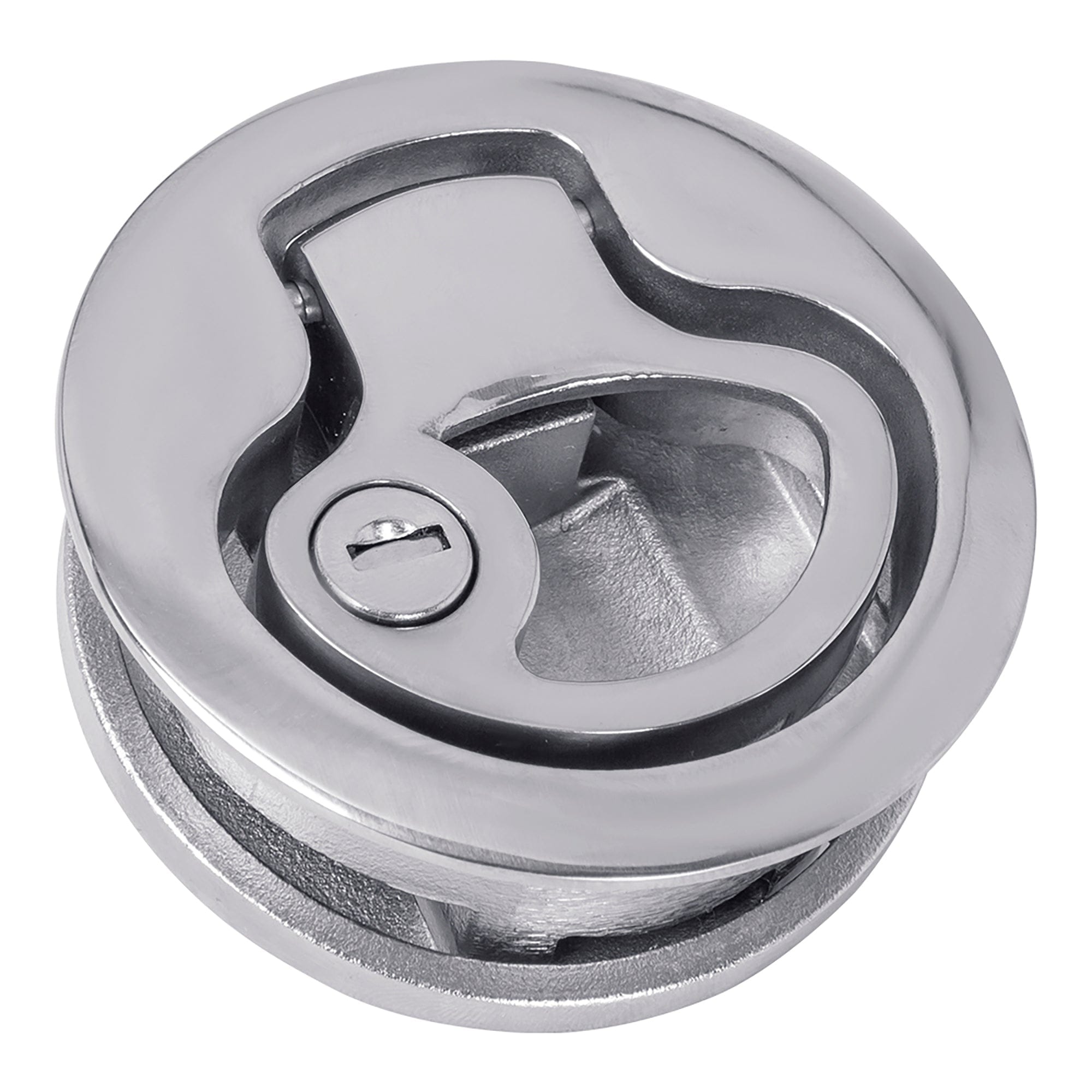 White Water Marine 7132SLK 316 SS Round Slam Latch with Egress Lever, 2" Cut-Out, Locking