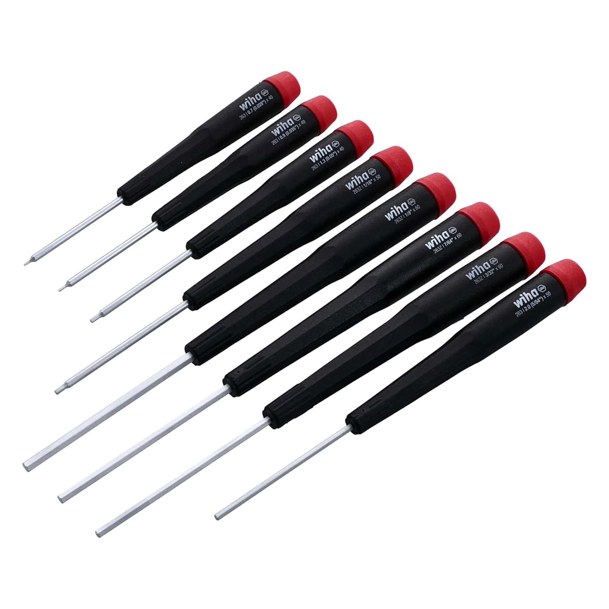 WIHA 8 Piece Precision Hex Screwdriver Set - Inch - 26391