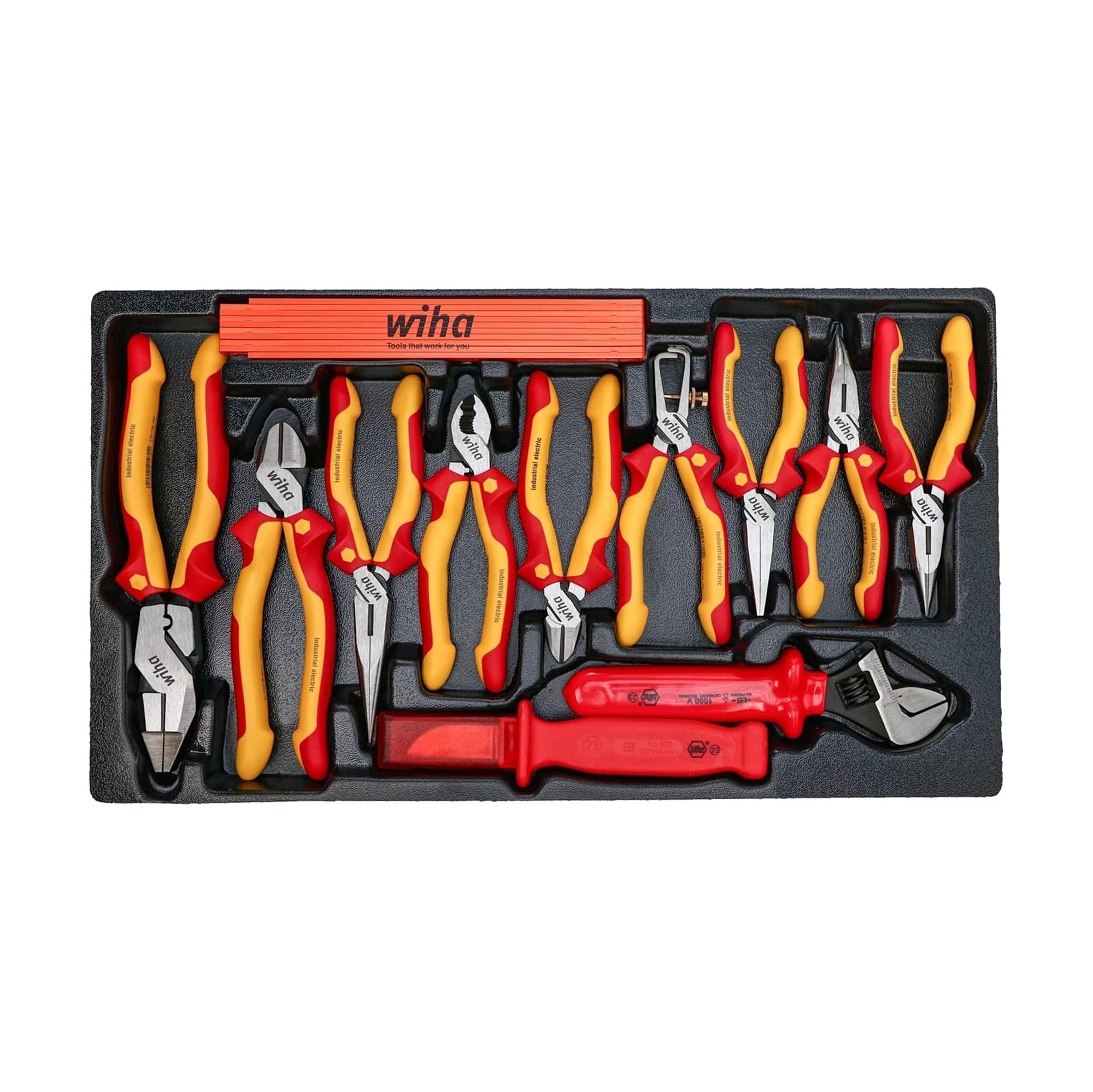 80 Piece Master Electrician's Insulated Tools Set In Rolling Hard Case Wiha Tools 32800