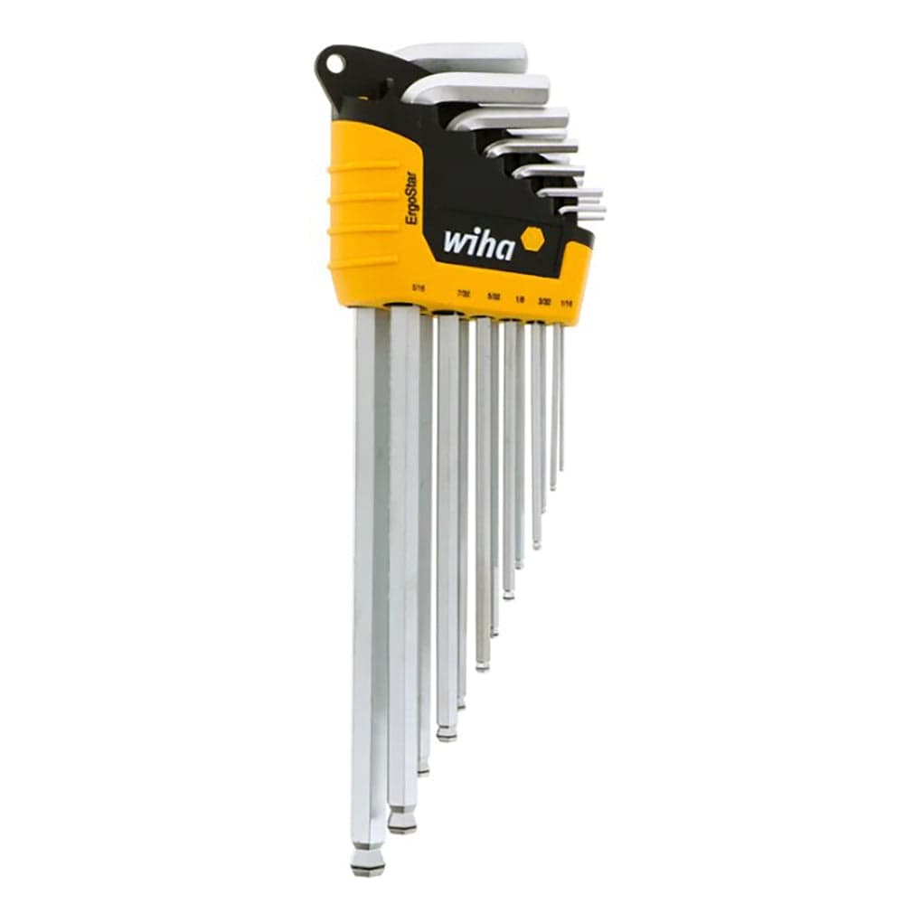 Wiha Tools 66991 13 Piece MagicRing Ball End Hex Key Set, Long Inch, In Holder