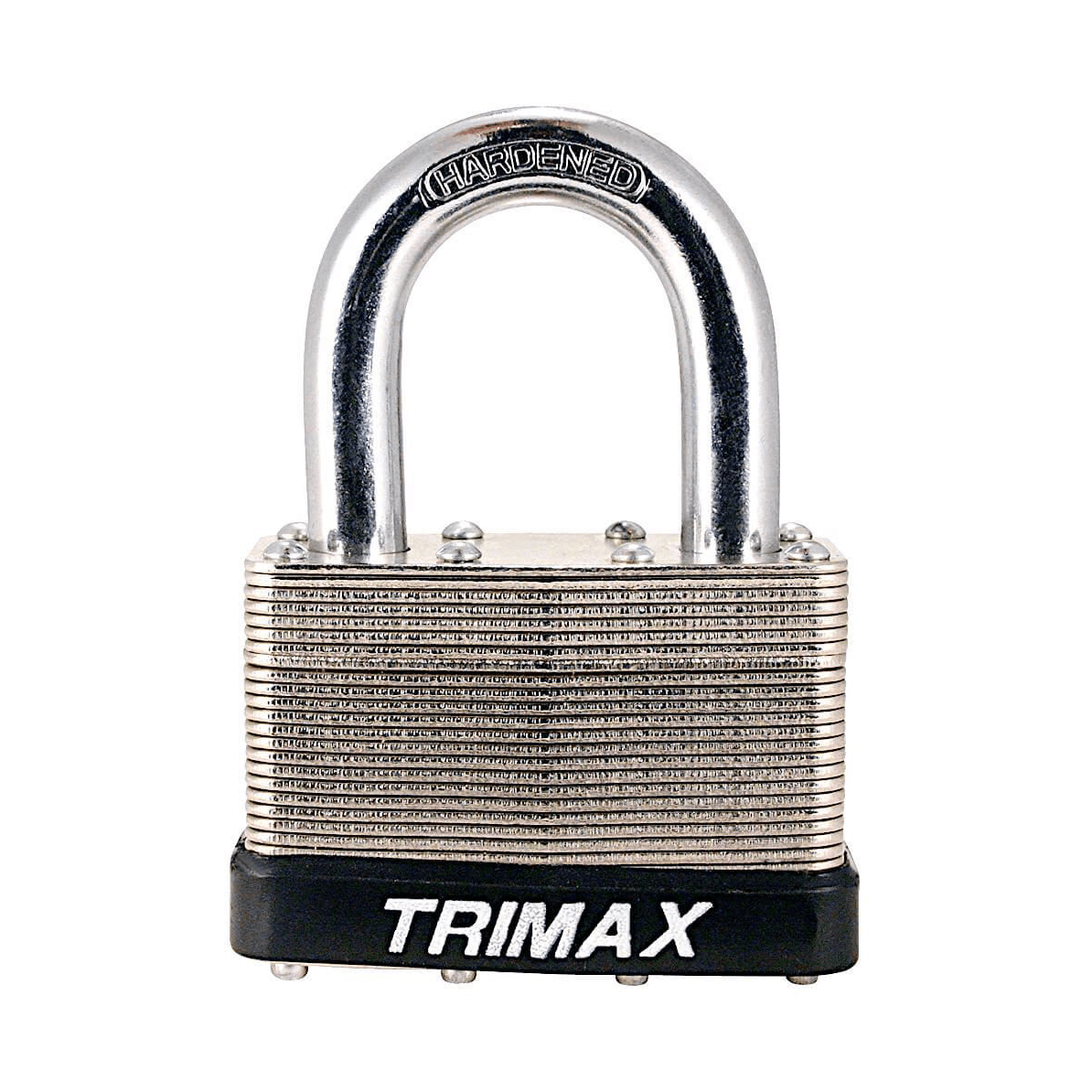 Trimax TLM87 Dual Locking 30mm Solid Steel Laminated Padlock with 7/8 in. X 3/16 in Diameter Shackle