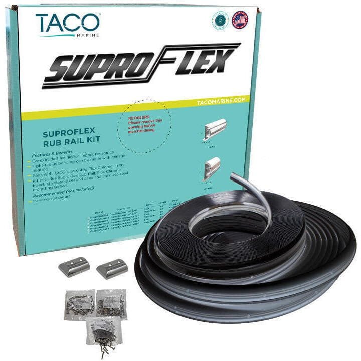 Supro-flex Rub Rail, Black 60' Taco Marine V11-9991BBK60-2