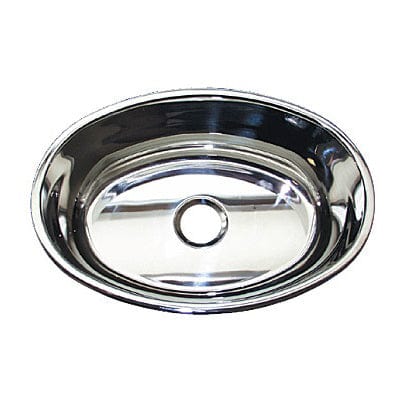 Scandvik 10211 Stainless Steel Oval Basin Sink