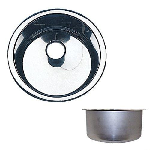 Scandvik 10241 Stainless Steel Round 7" Deep Mirror Finish Sink