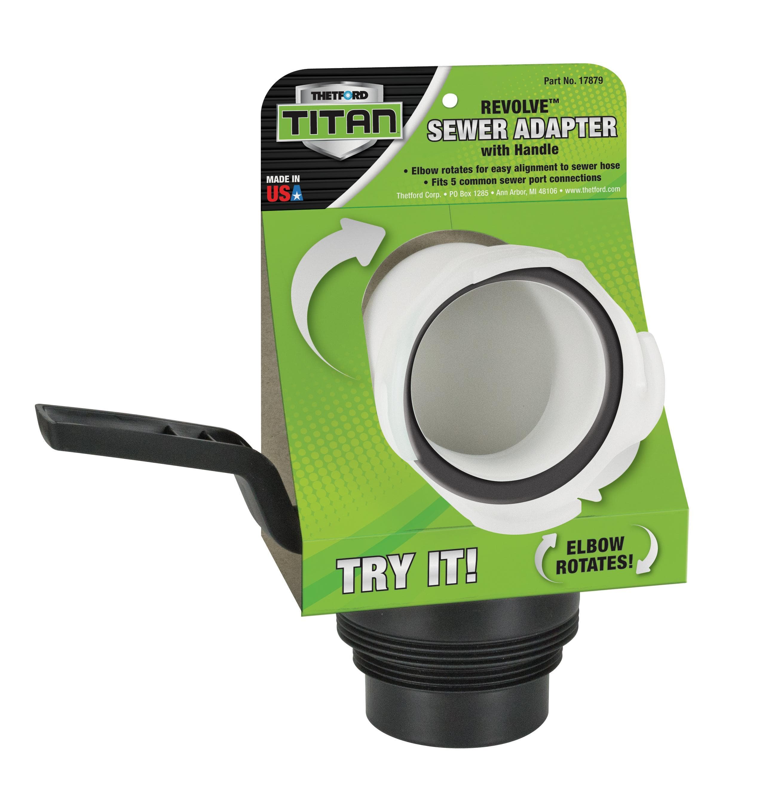 Thetford 17879 Titan Revolve RV Sewer Adapter With Handle