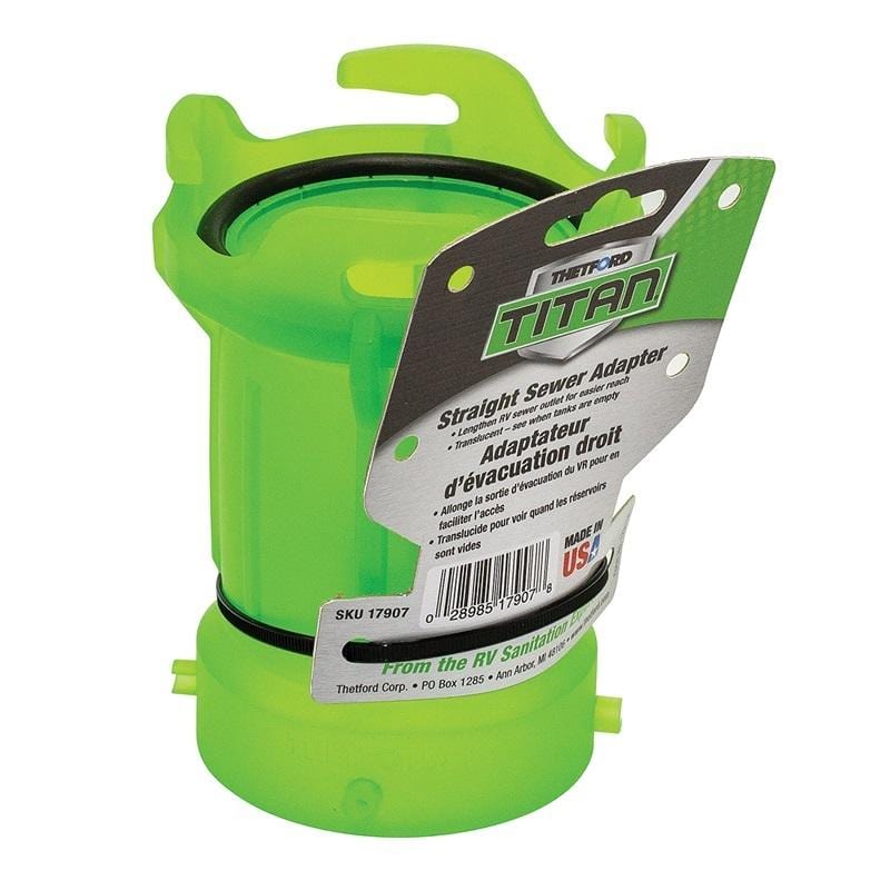 Thetford 17907 Titan Straight Sewer Adapter-Translucent Green