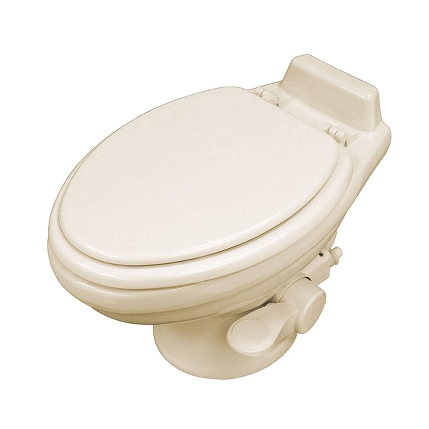 Dometic 302321683 Low Profile ReVolution 321 Bone Elongated Deep Ceramic Foot Flush Toilet