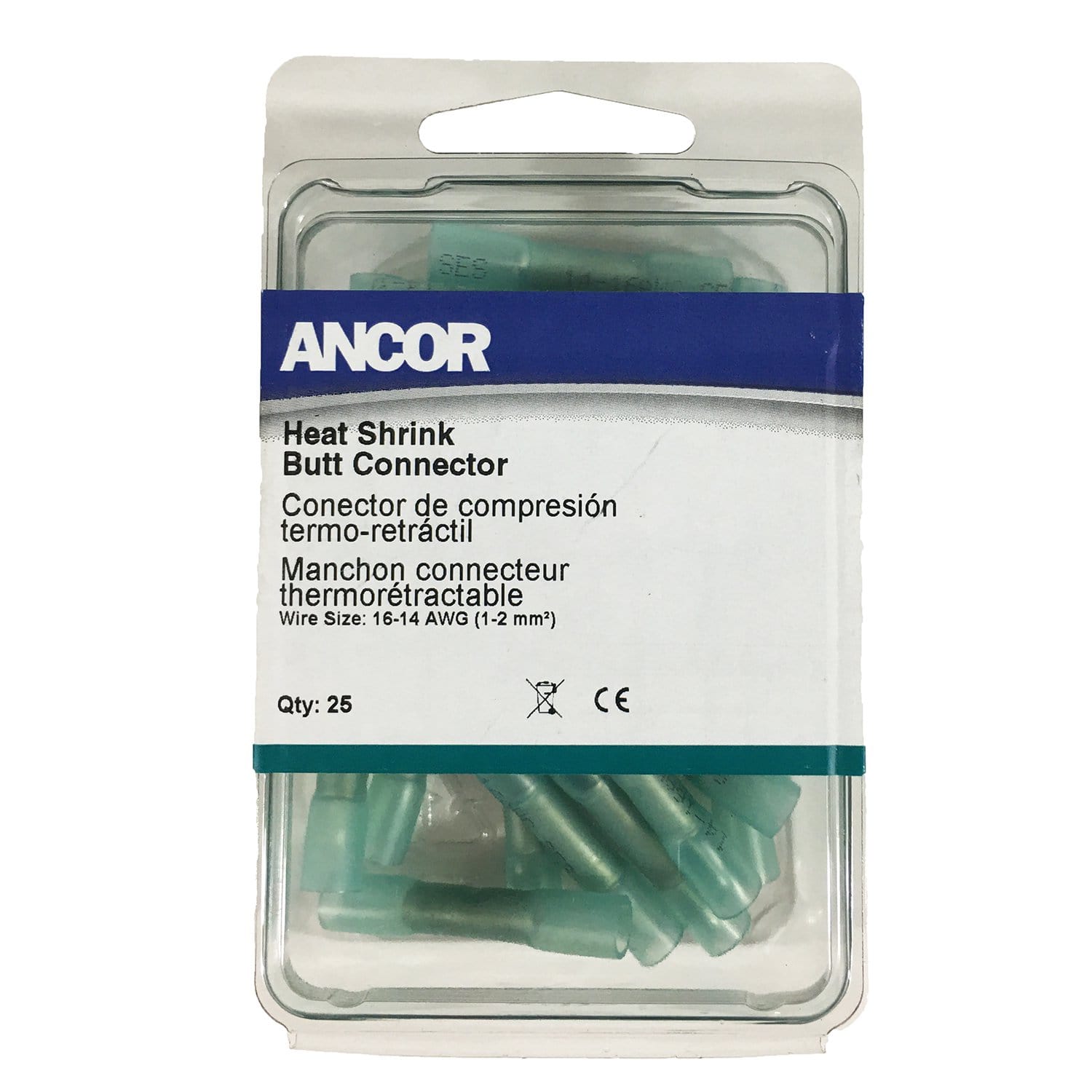 Ancor 309125 Power Products Heat Shrink Butt Connector, 16-14, 25pc