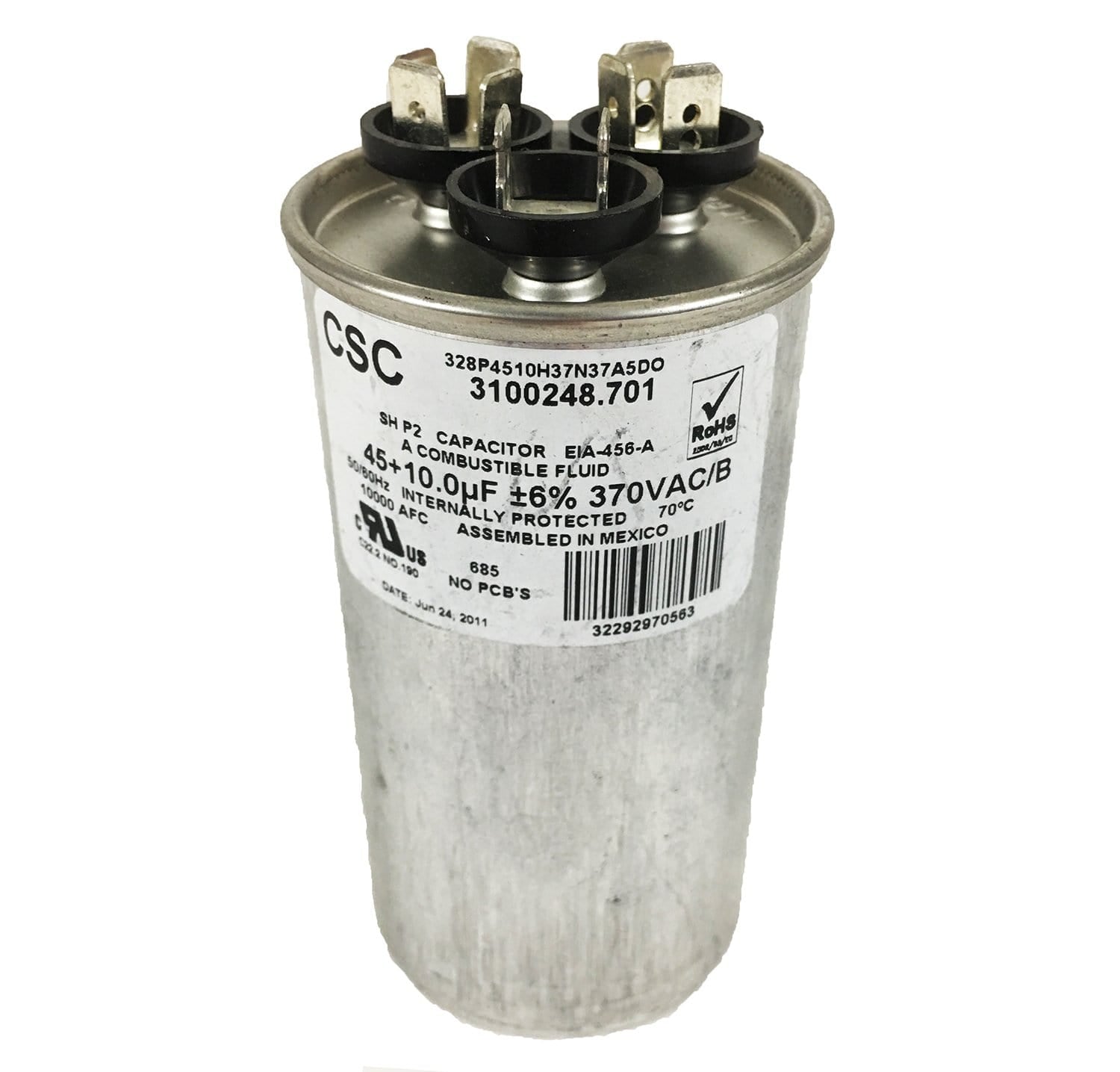 Dometic 3313182.000 A/C Capacitor 45/10 MFD