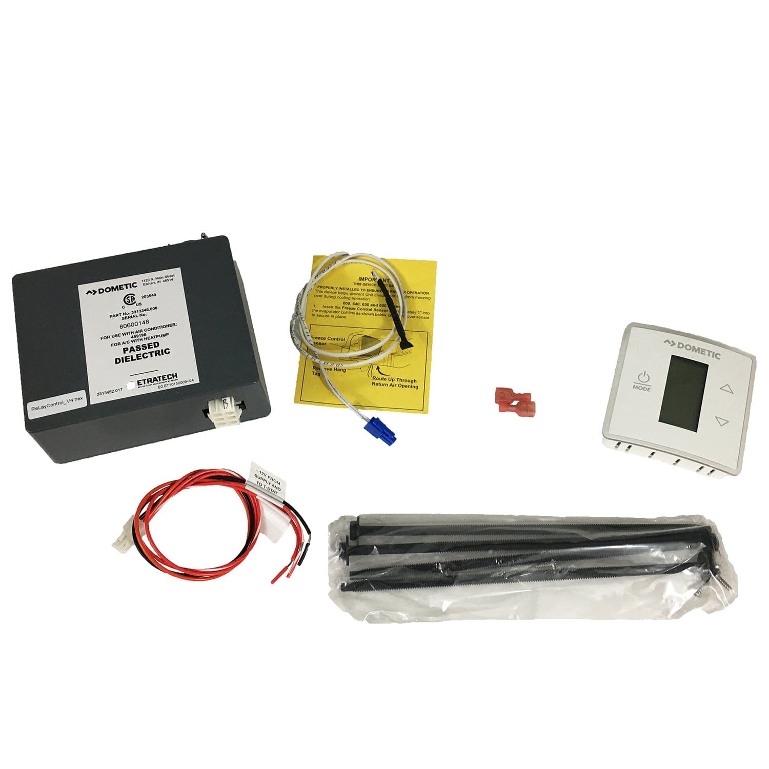 Dometic 3316234.000 Control and Single Zone LCD White Thermostat Kit