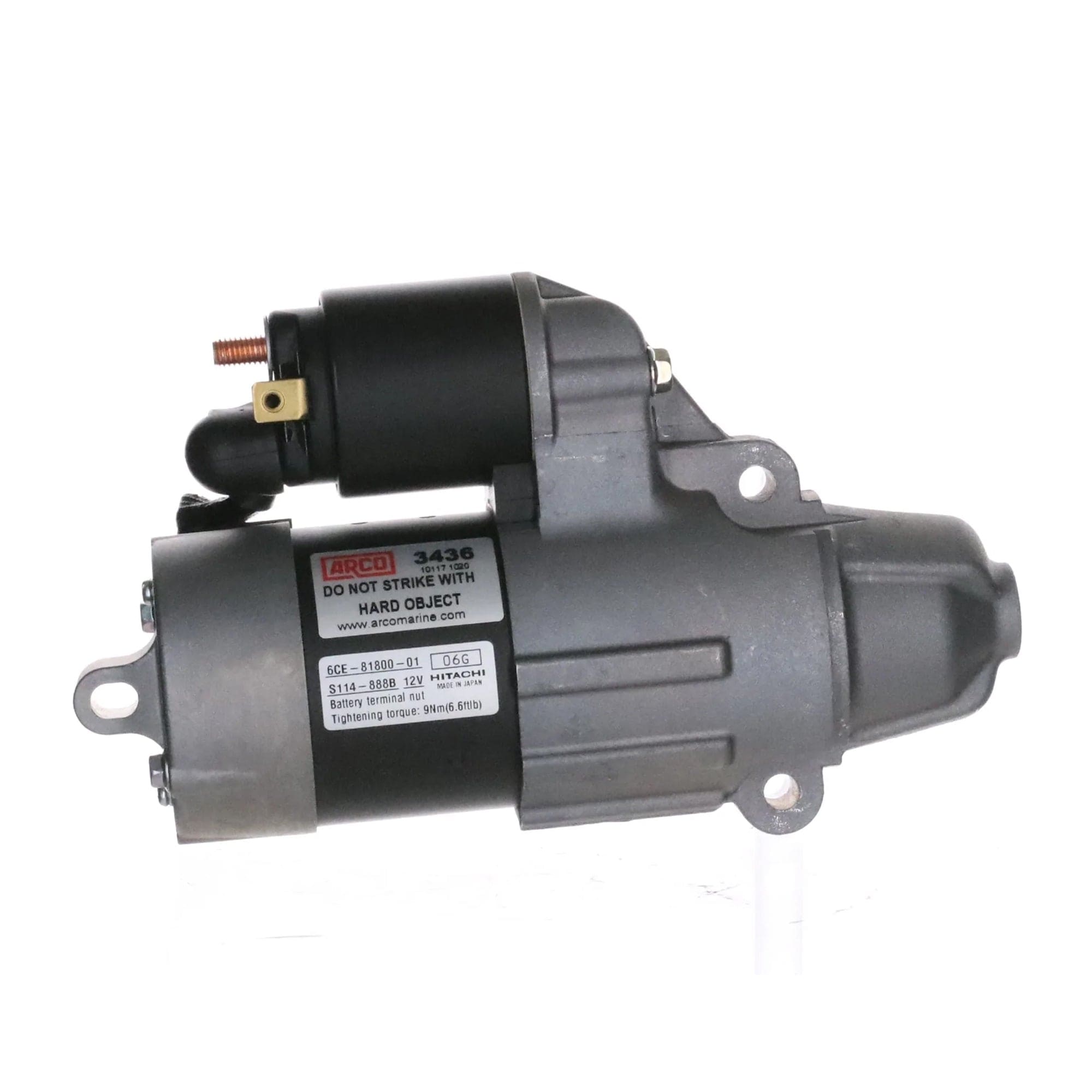 ARCO NEW OEM Premium Replacement Outboard Starter for Yamaha and Hitachi - 6CE-81800, S114-888