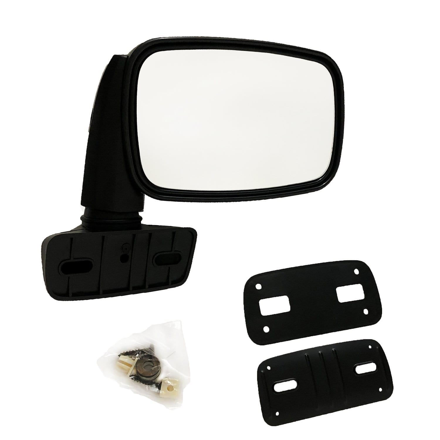 K-Source Fit System 3671B Driver/Passenger Side Replacement Euro Style Black Universal Truck Mirror