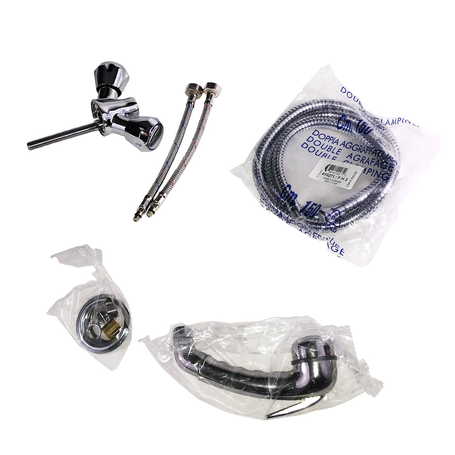 Scandvik 46019P Chrome Handle With 5' Chrome Flex Hose