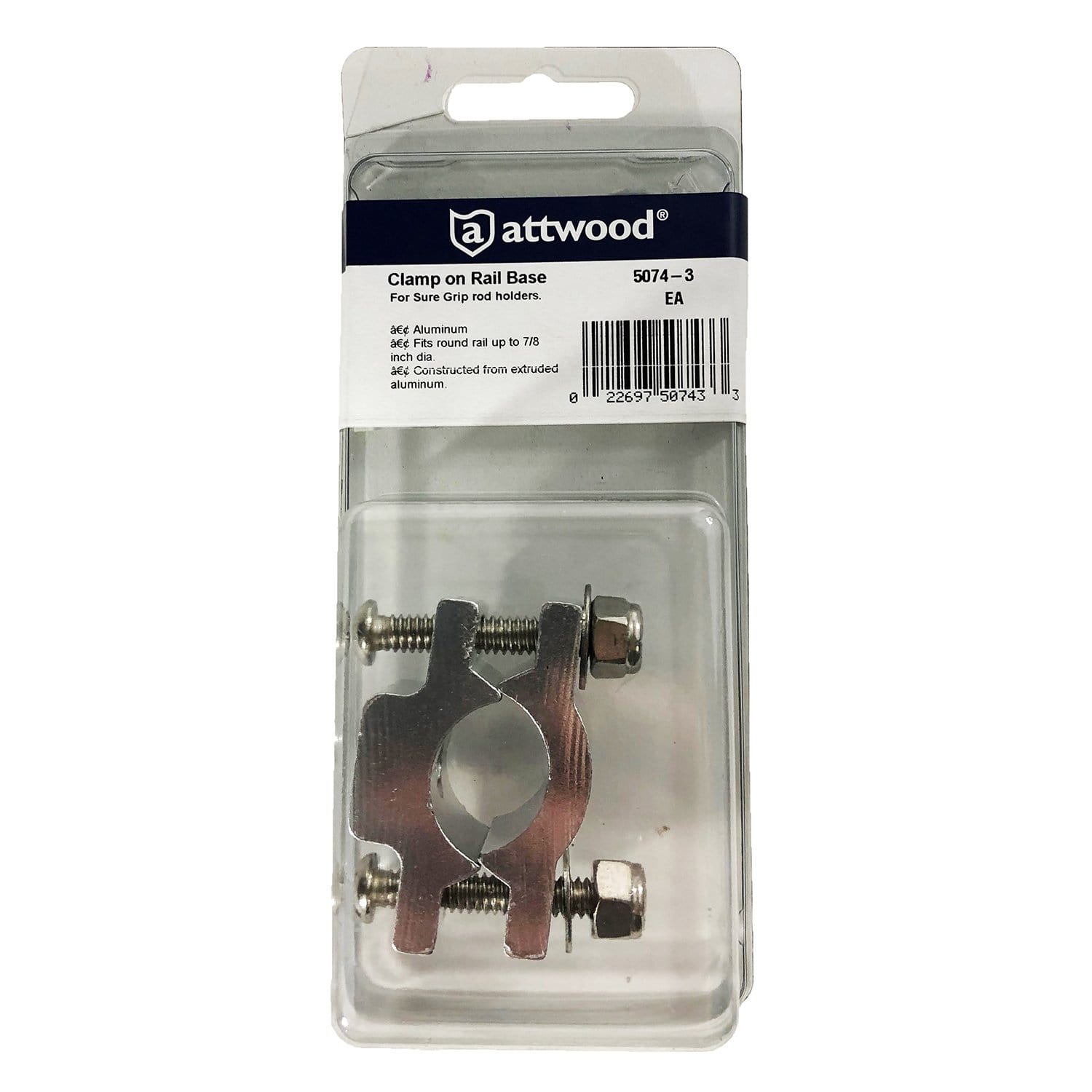 Attwood 5074-3 Clamp-On Rail Mount, Wire Form
